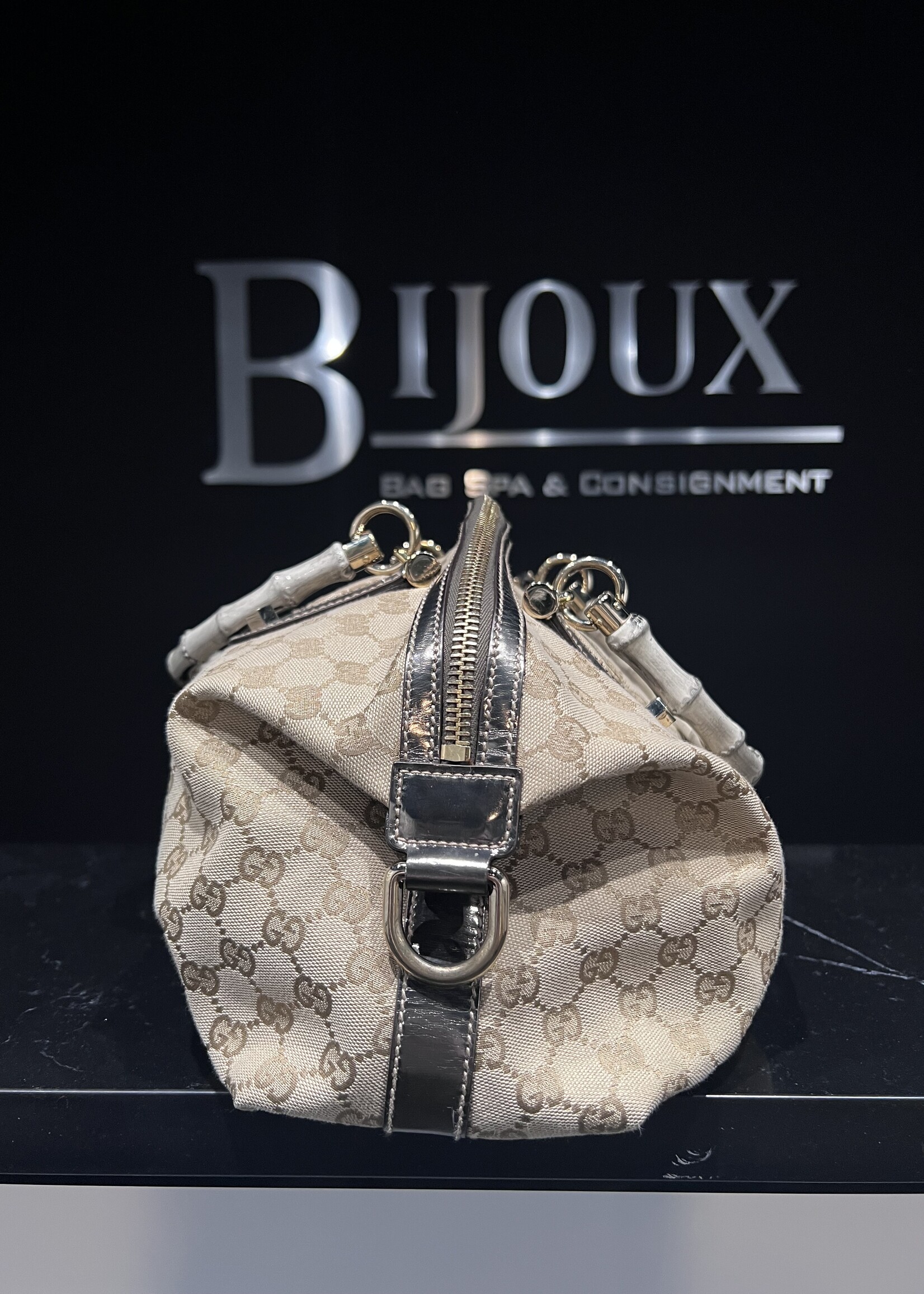 Gucci SOLD- Gucci Monogram Bamboo Handle