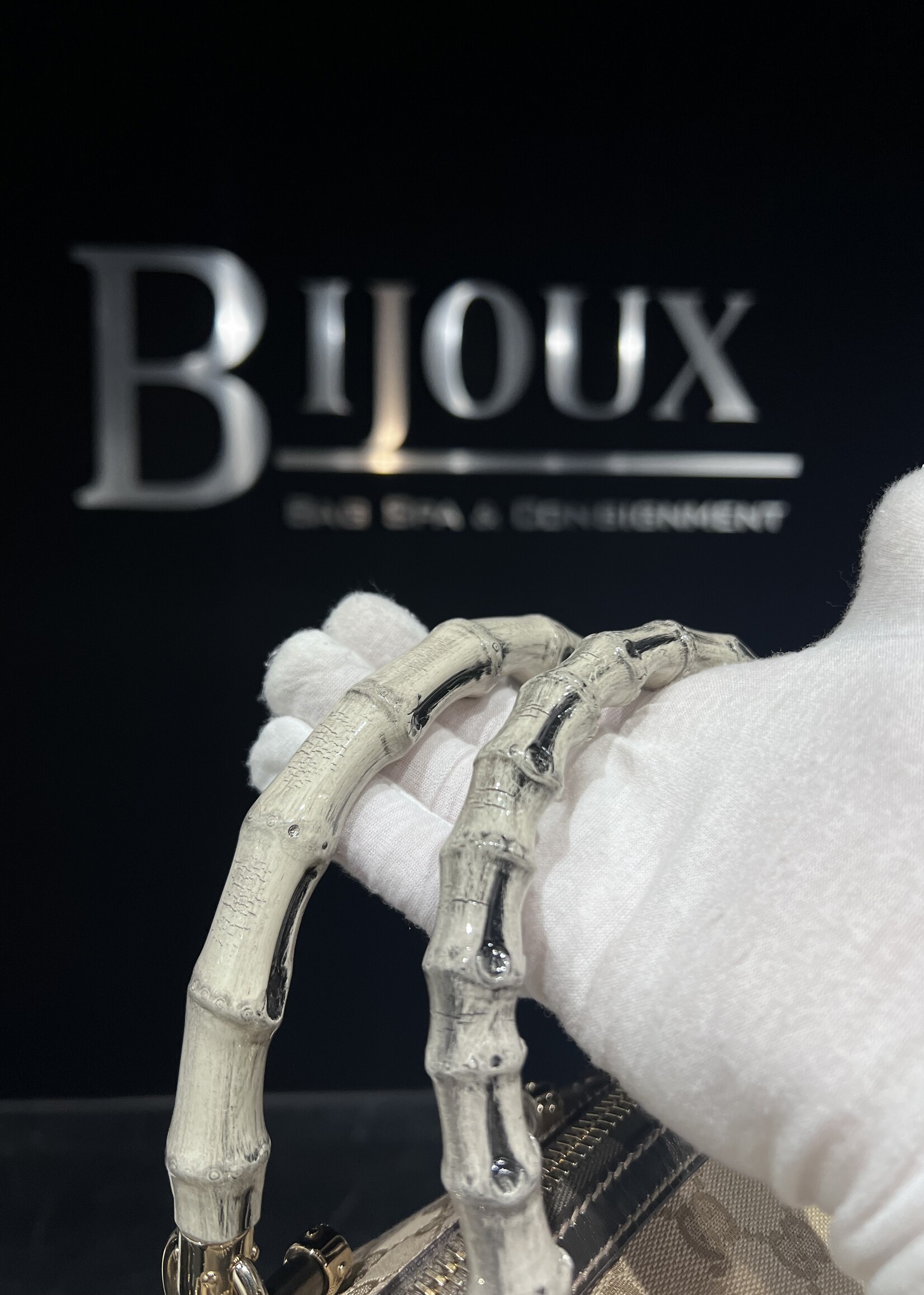 Gucci SOLD- Gucci Monogram Bamboo Handle