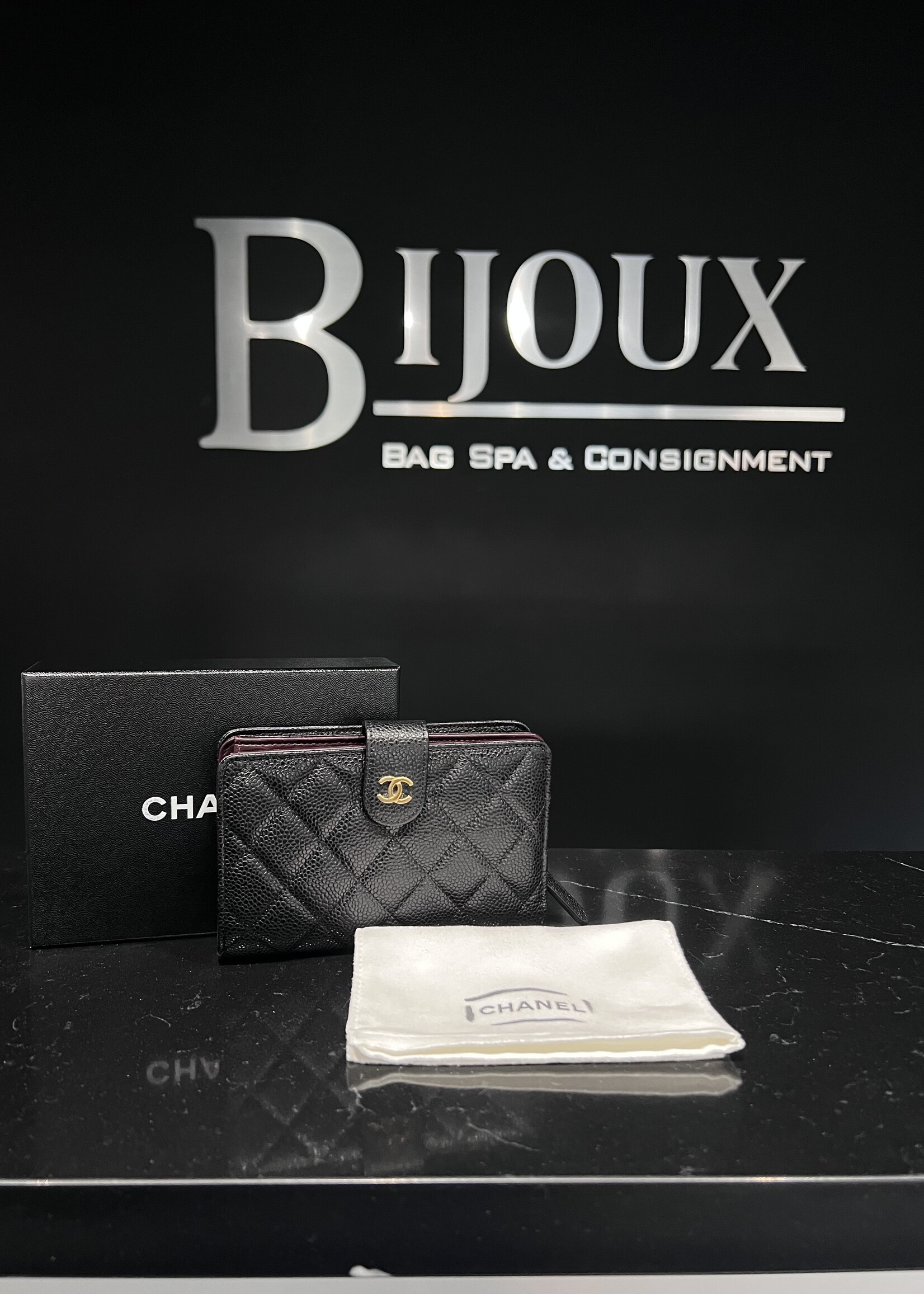 Chanel SOLD - Chanel Black Caviar Wallet