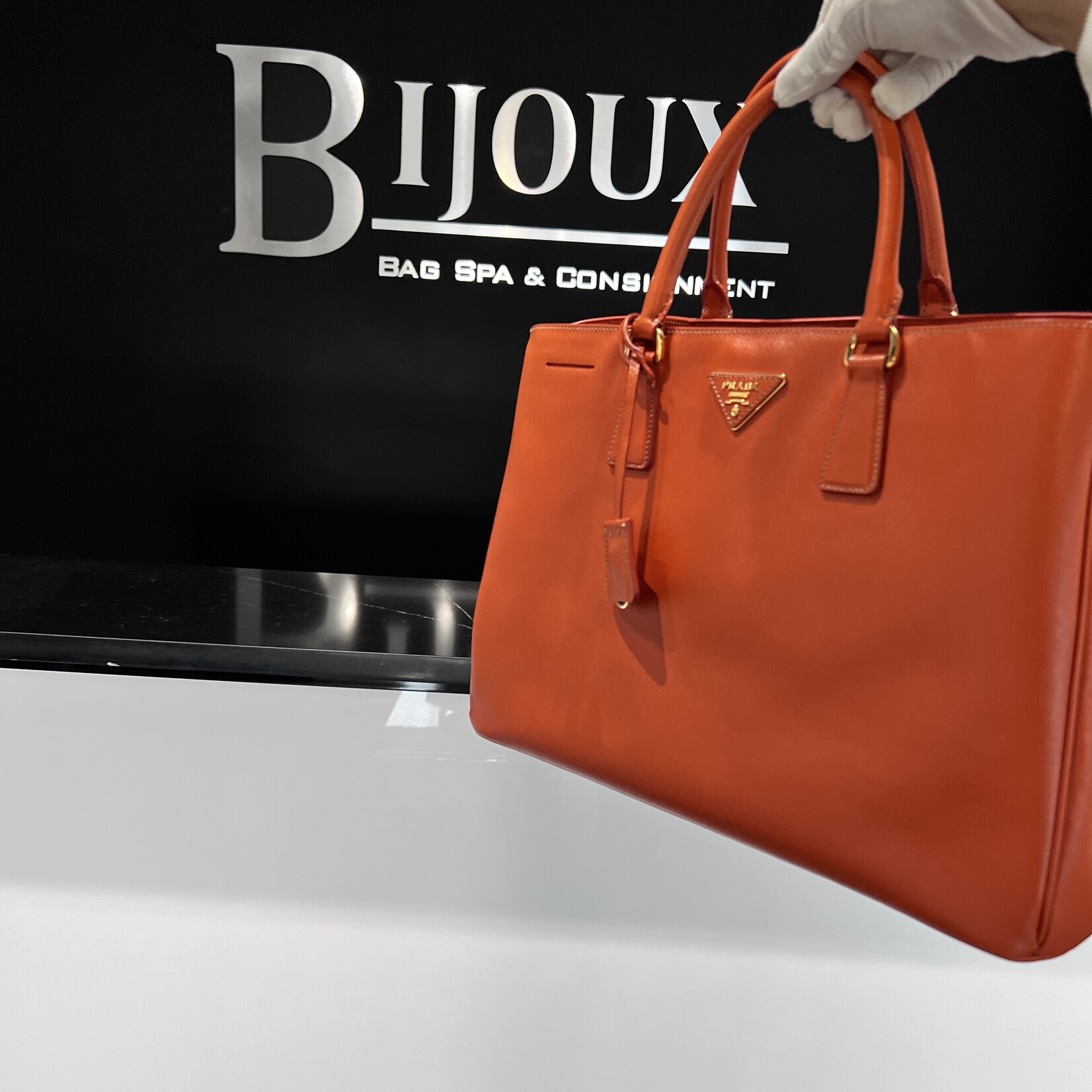 Prada SOLD- Prada Saffiano Orange Tote