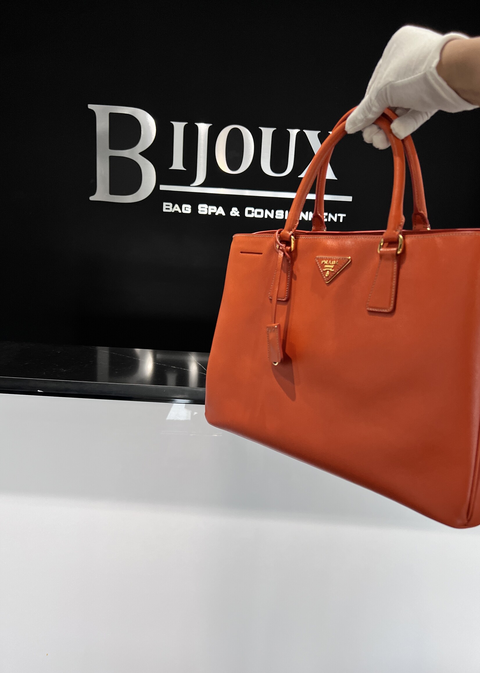 Prada SOLD- Prada Saffiano Orange Tote