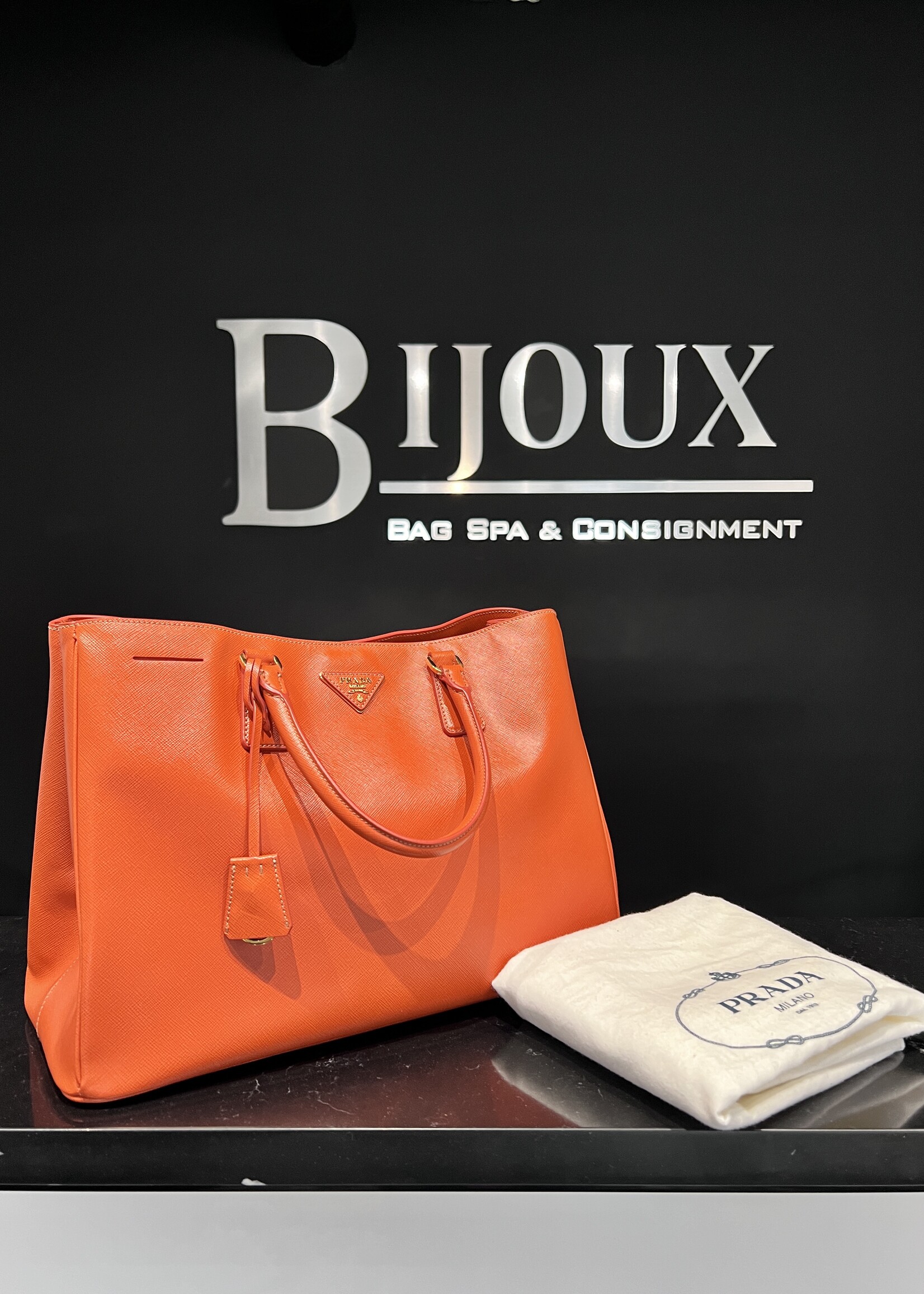 Prada SOLD- Prada Saffiano Orange Tote