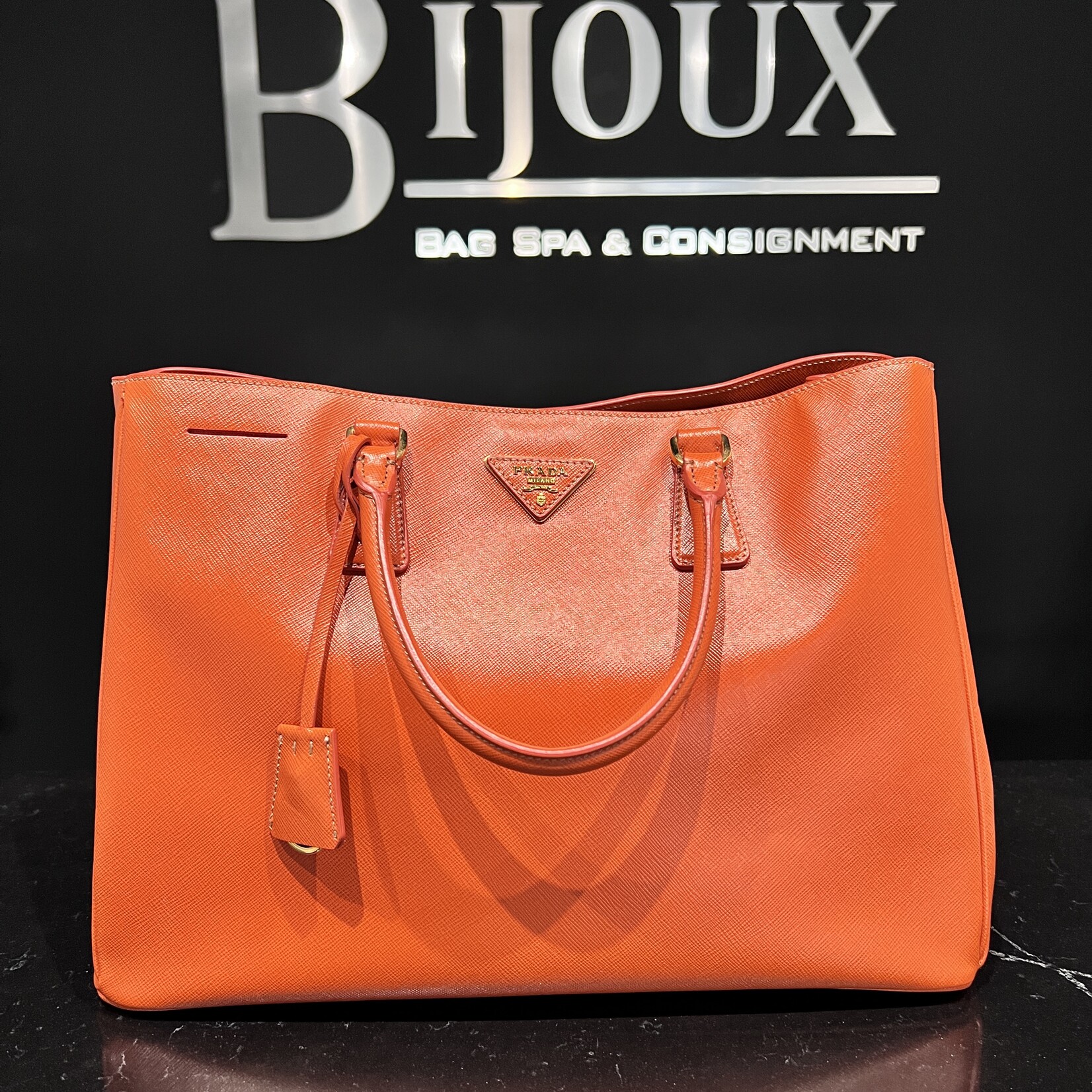 Prada SOLD- Prada Saffiano Orange Tote