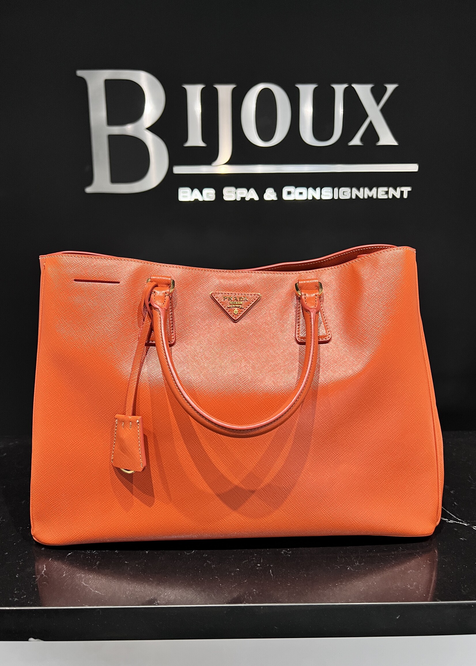 Prada SOLD- Prada Saffiano Orange Tote