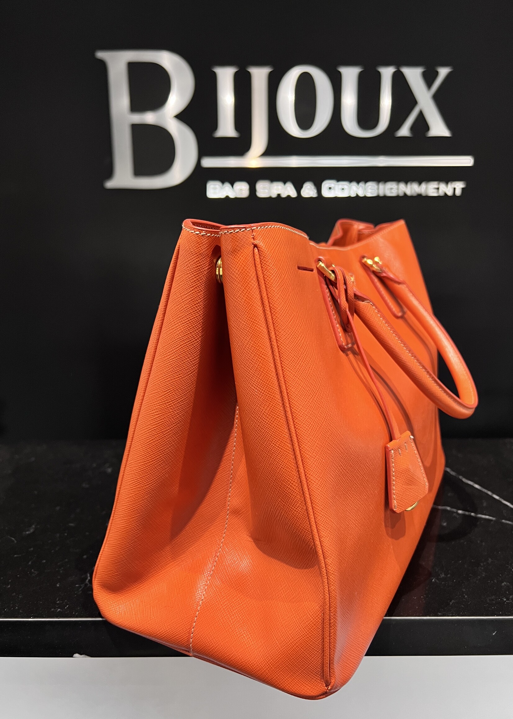 Prada SOLD- Prada Saffiano Orange Tote