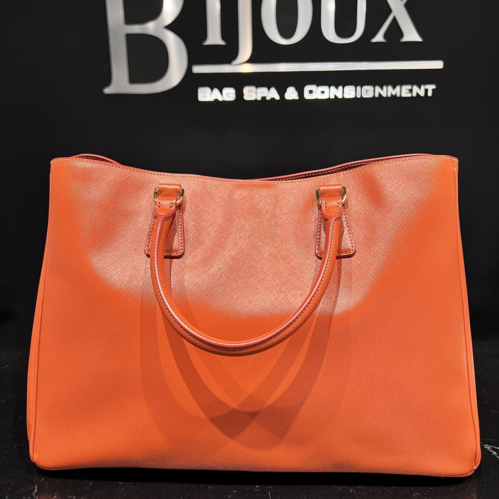 Prada SOLD- Prada Saffiano Orange Tote