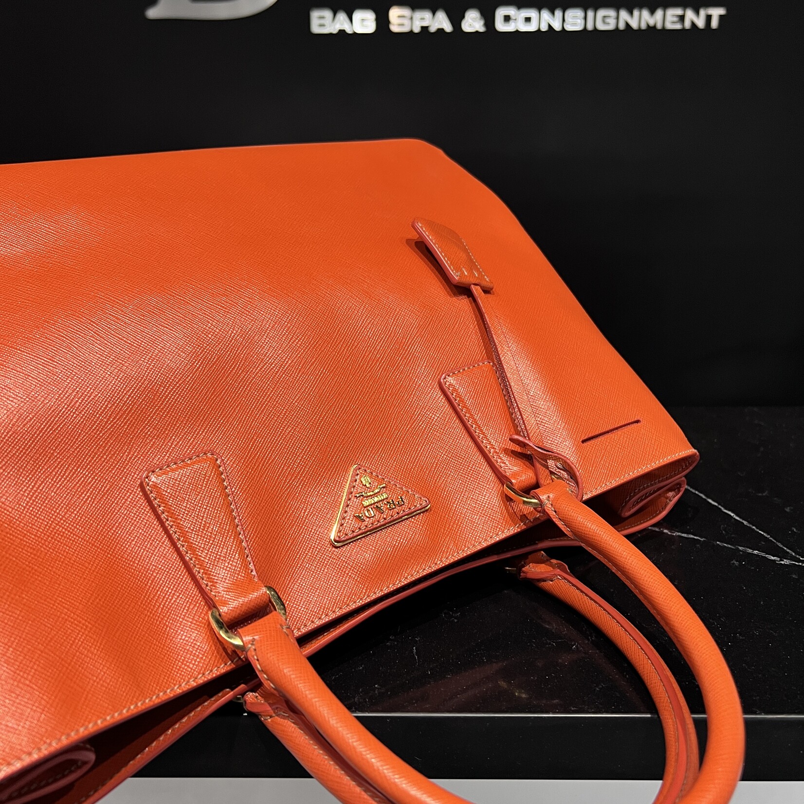 Prada SOLD- Prada Saffiano Orange Tote