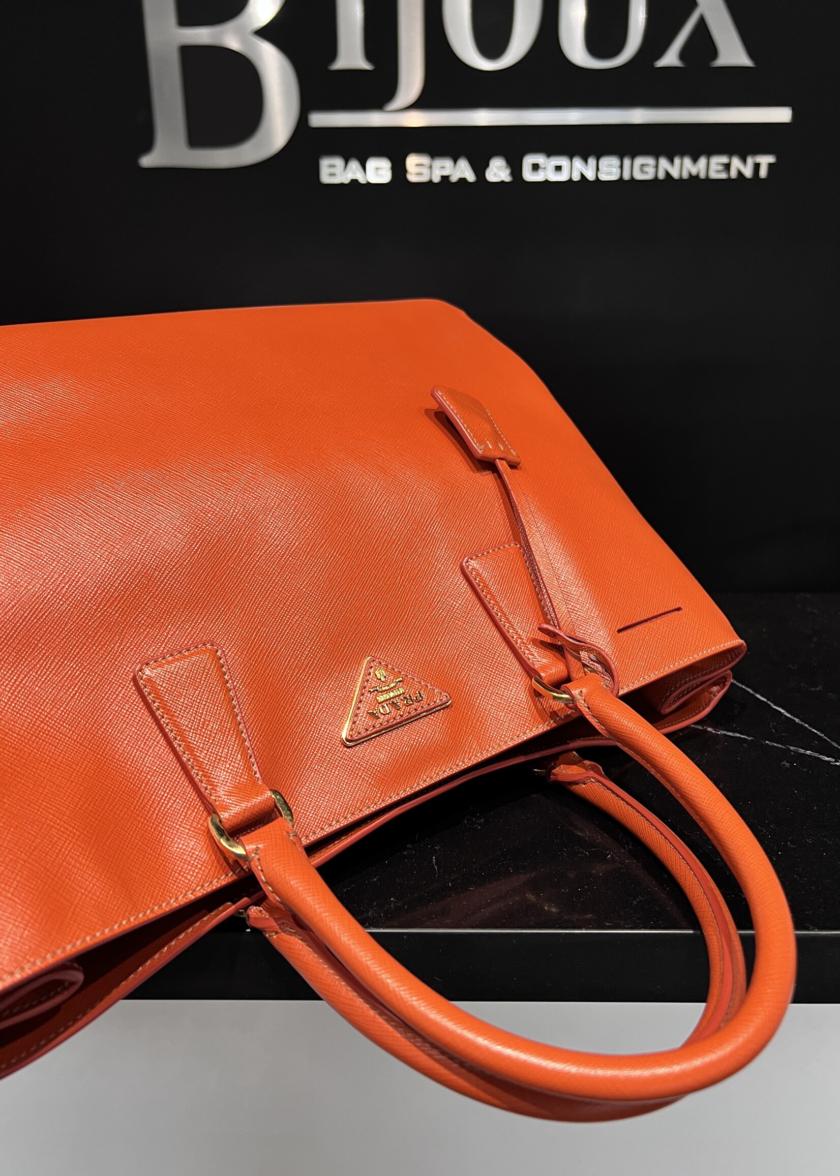 Prada SOLD- Prada Saffiano Orange Tote