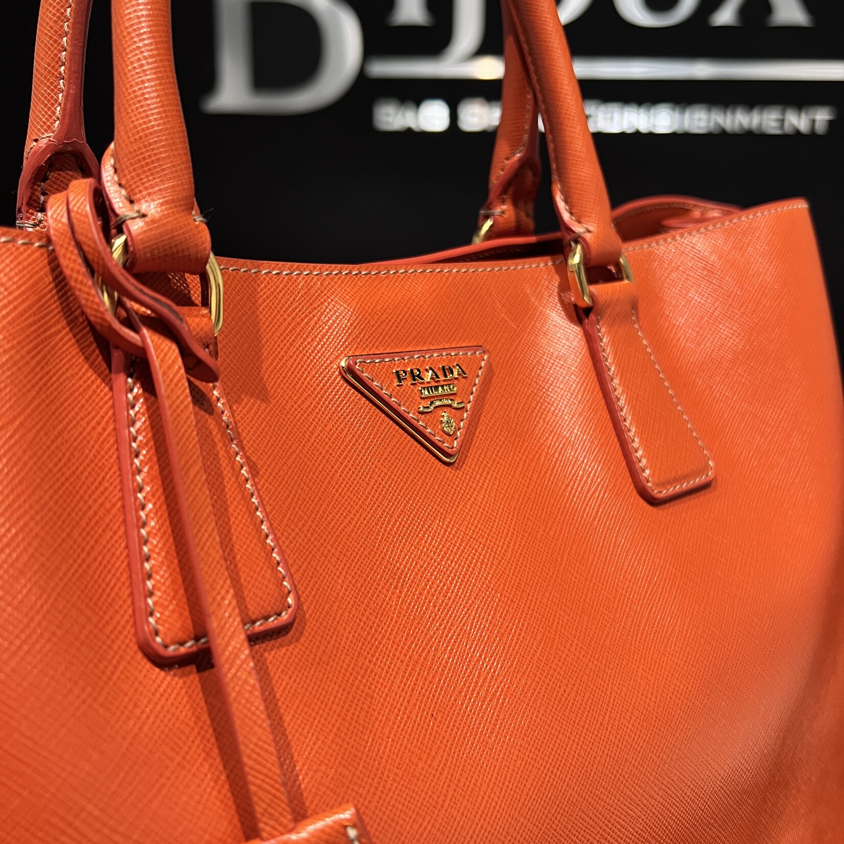 Prada SOLD- Prada Saffiano Orange Tote