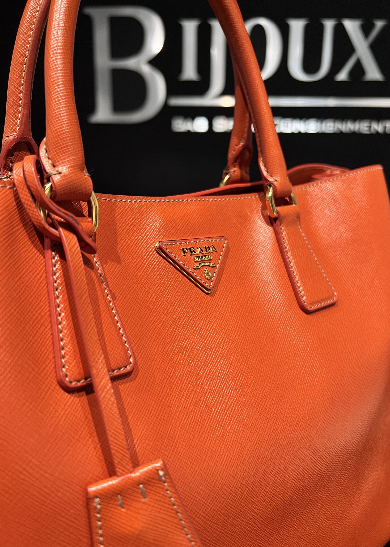 Prada SOLD- Prada Saffiano Orange Tote