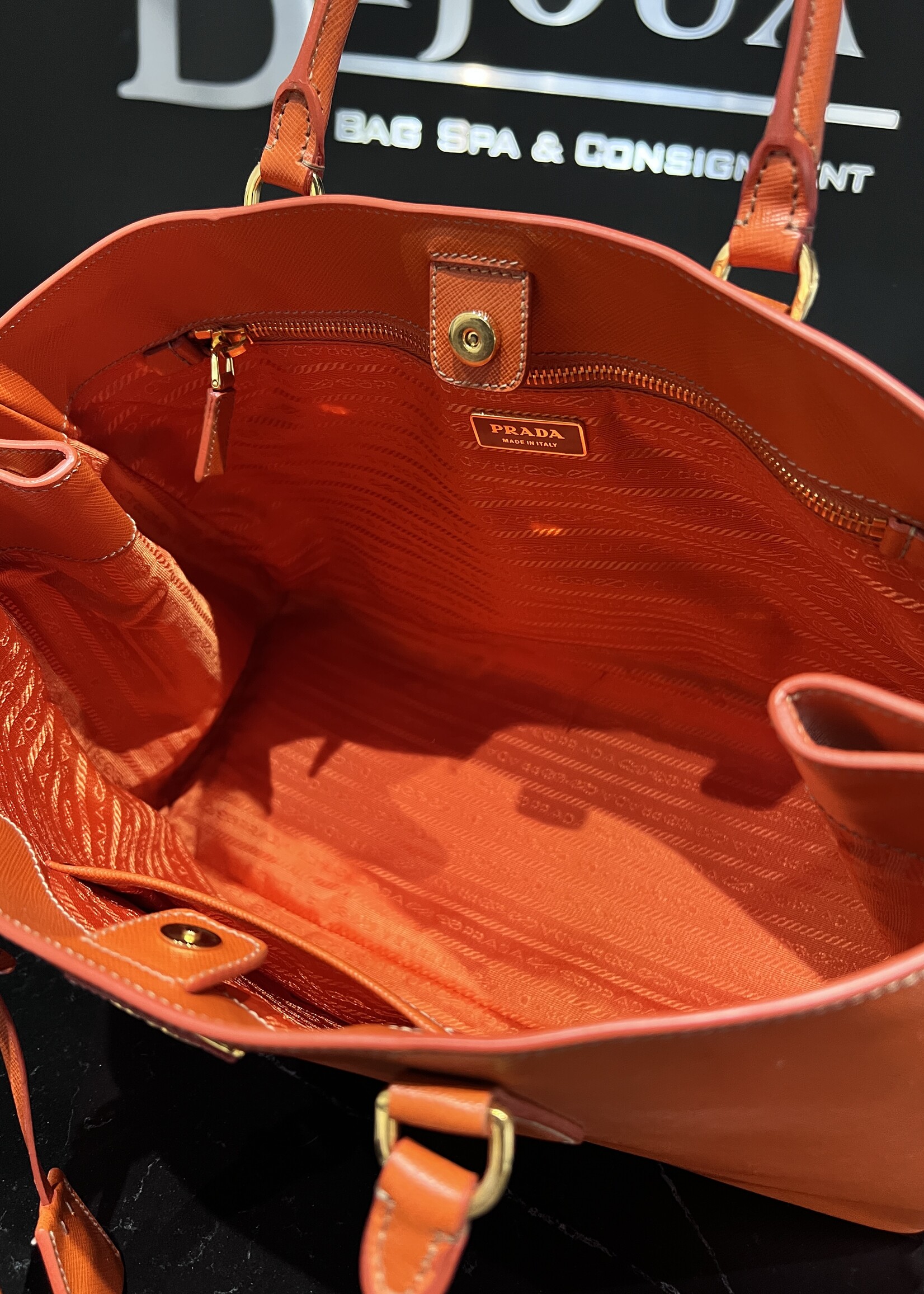 Prada SOLD- Prada Saffiano Orange Tote