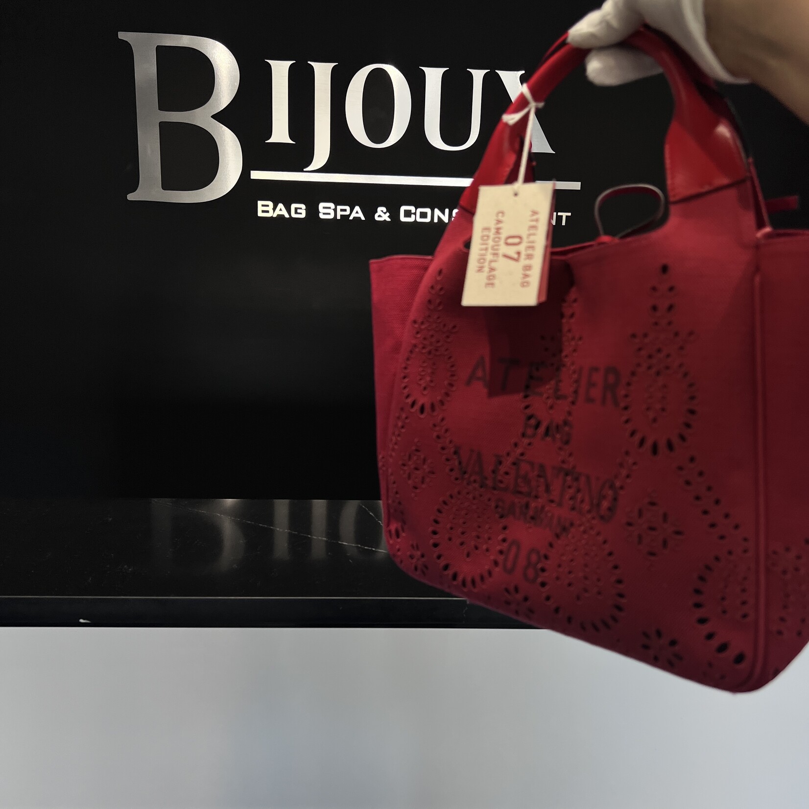 Valentino SOLD- Valentino Atelier Red Shopping Tote