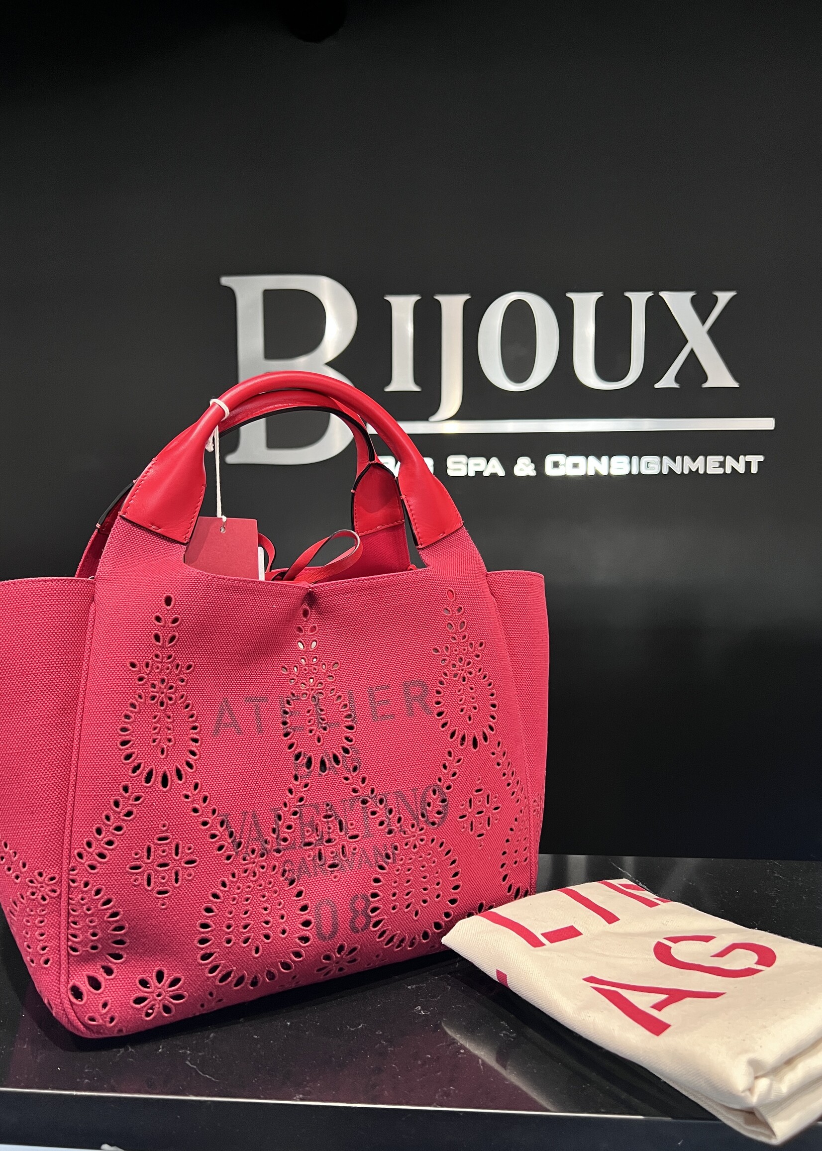 Valentino SOLD- Valentino Atelier Red Shopping Tote