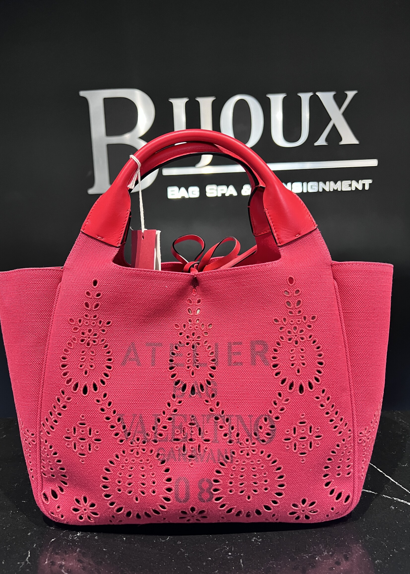 Valentino SOLD- Valentino Atelier Red Shopping Tote