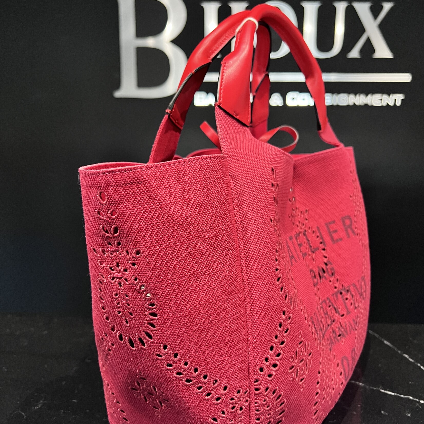 Valentino SOLD- Valentino Atelier Red Shopping Tote