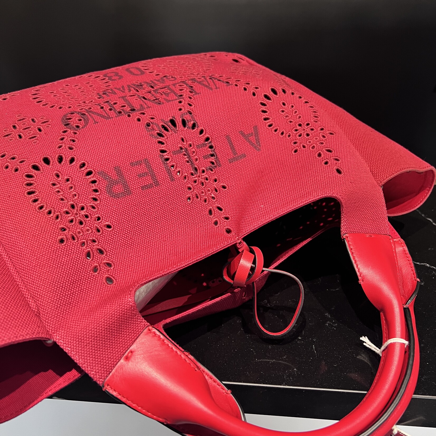 Valentino SOLD- Valentino Atelier Red Shopping Tote