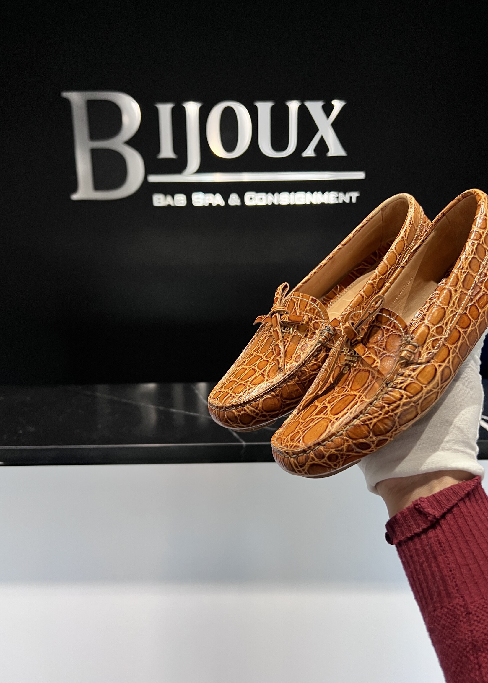 Prada SOLD- Prada Croc Loafers