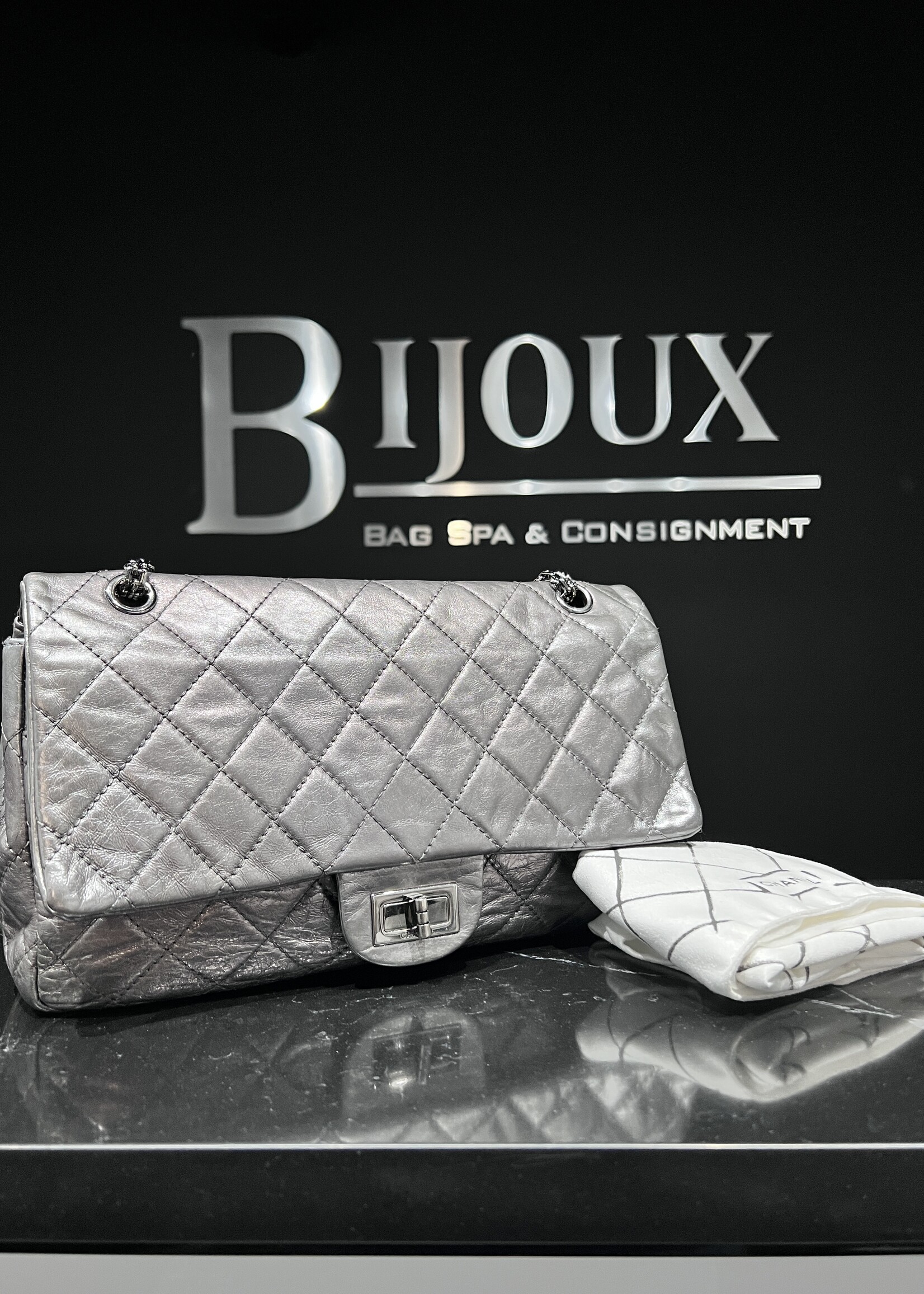 Chanel SOLD - Chanel Reissue 227 Aged Calfskin Dark Silver