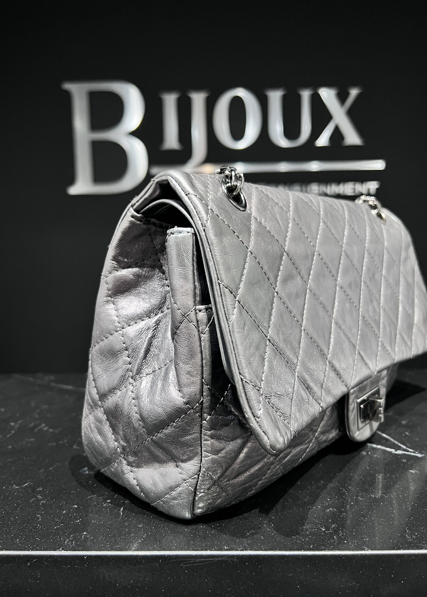 Chanel SOLD - Chanel Reissue 227 Aged Calfskin Dark Silver