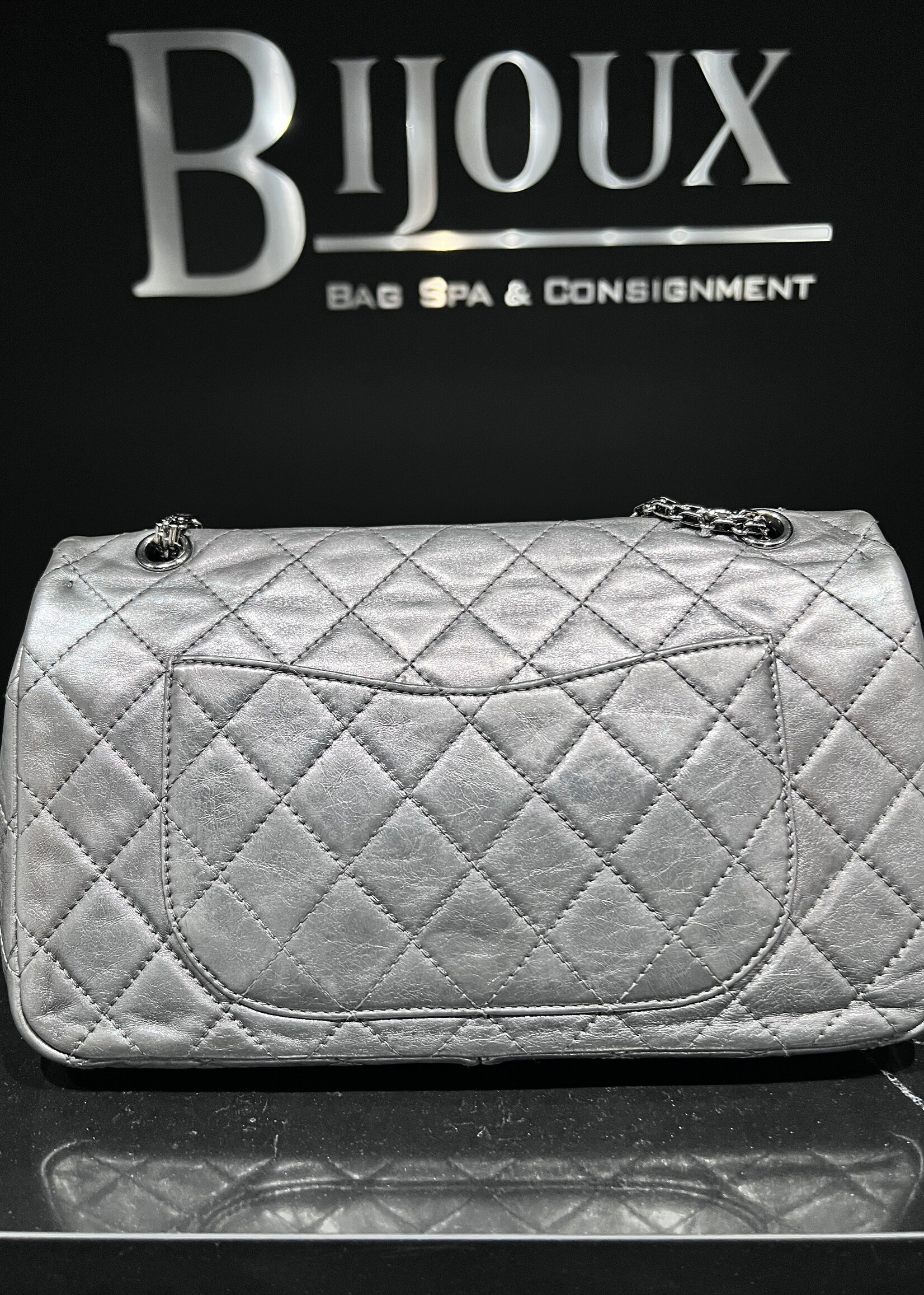 Chanel SOLD - Chanel Reissue 227 Aged Calfskin Dark Silver