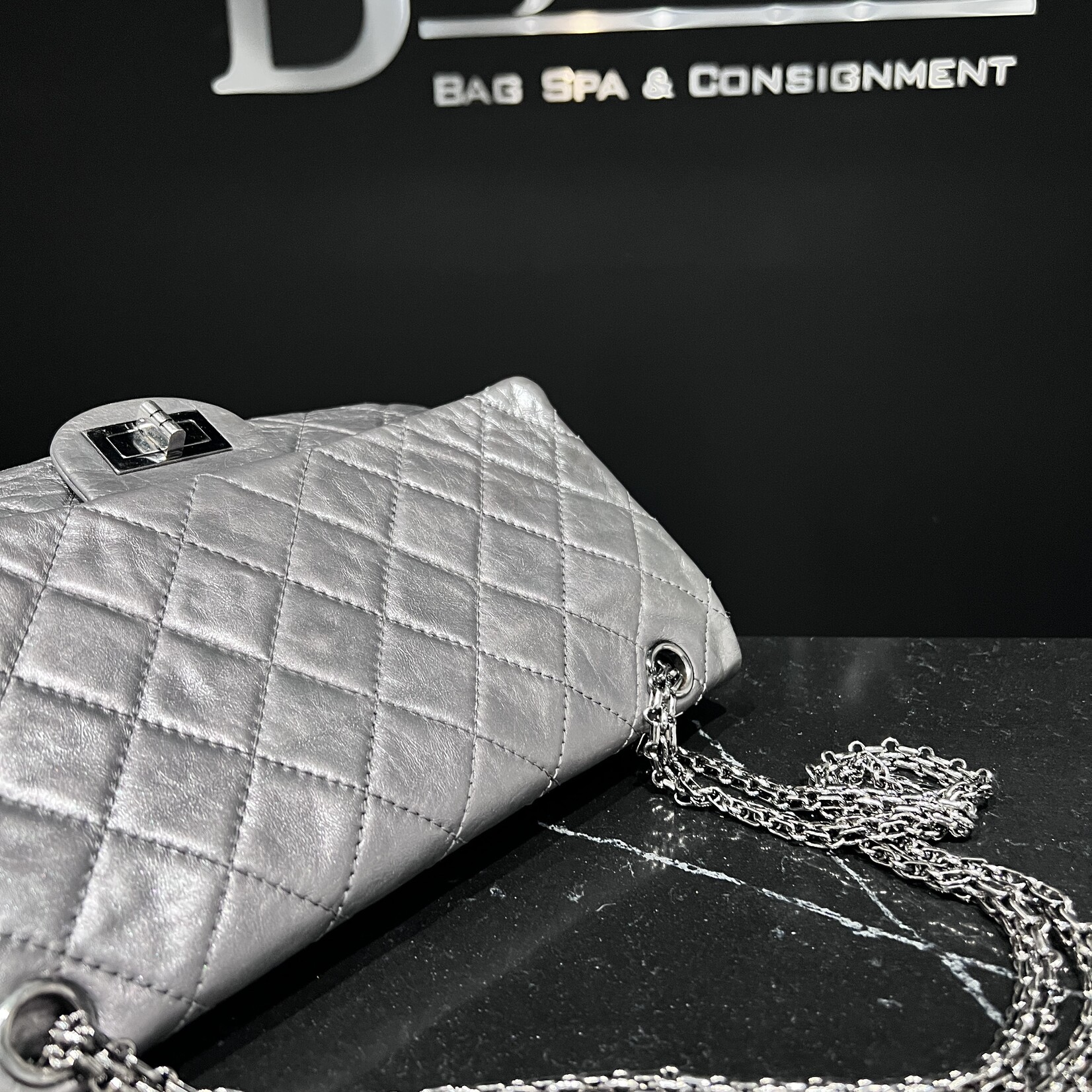 Chanel SOLD - Chanel Reissue 227 Aged Calfskin Dark Silver