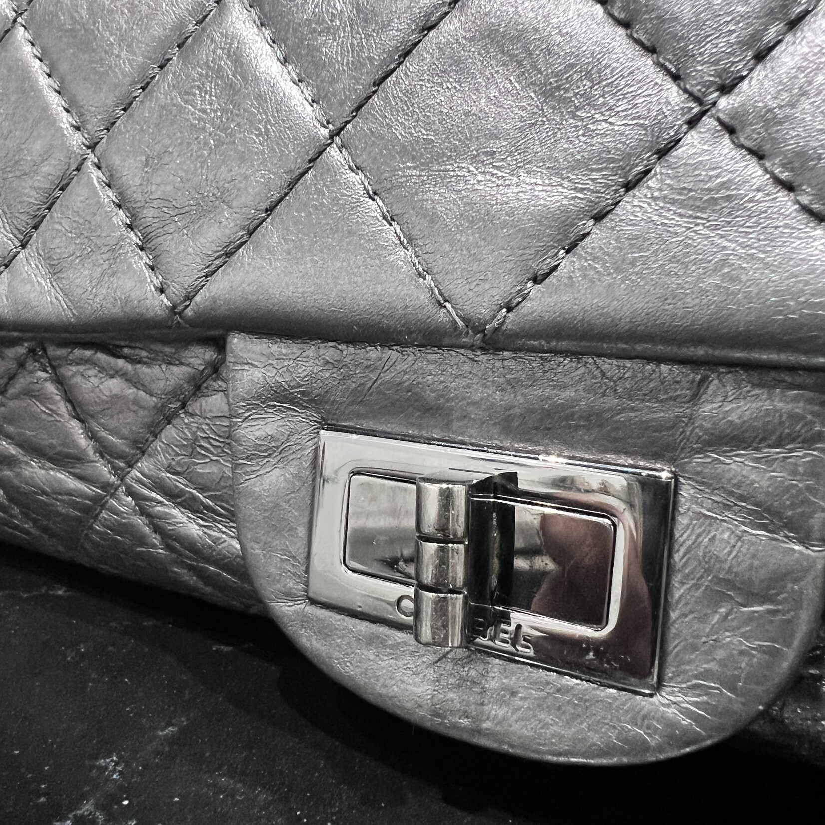Chanel SOLD - Chanel Reissue 227 Aged Calfskin Dark Silver
