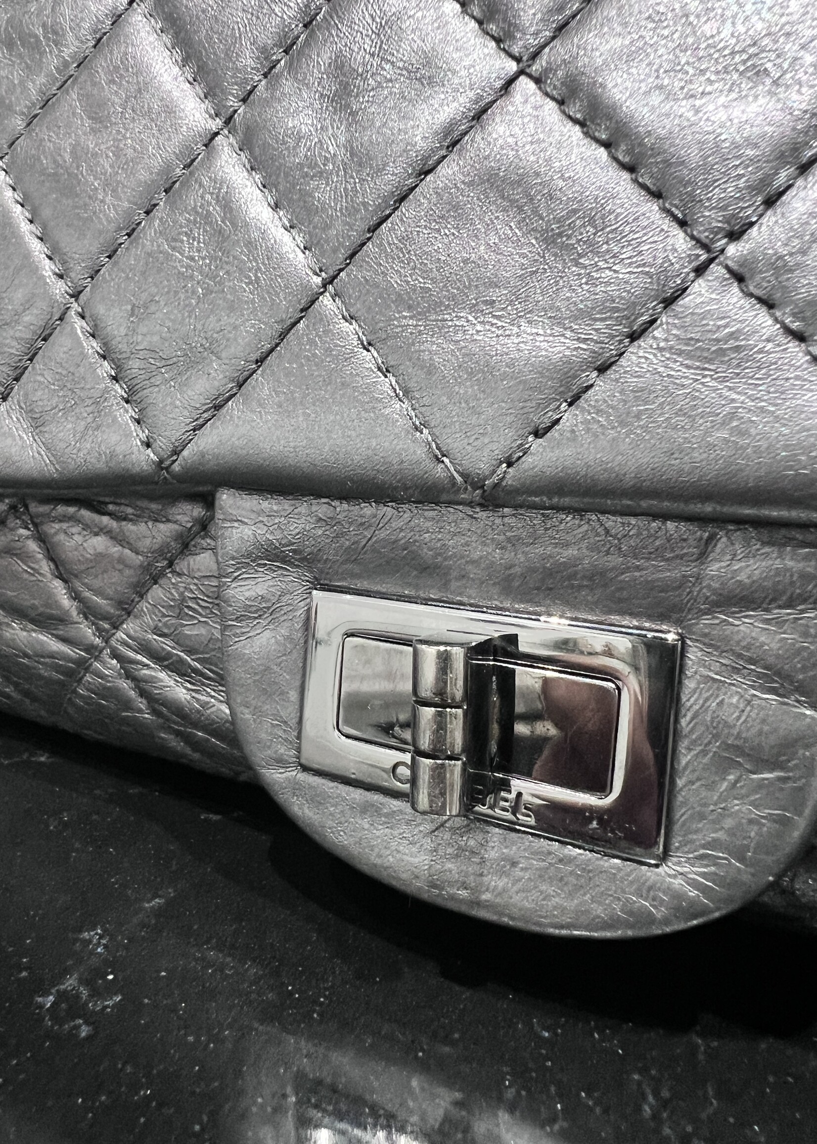 Chanel SOLD - Chanel Reissue 227 Aged Calfskin Dark Silver