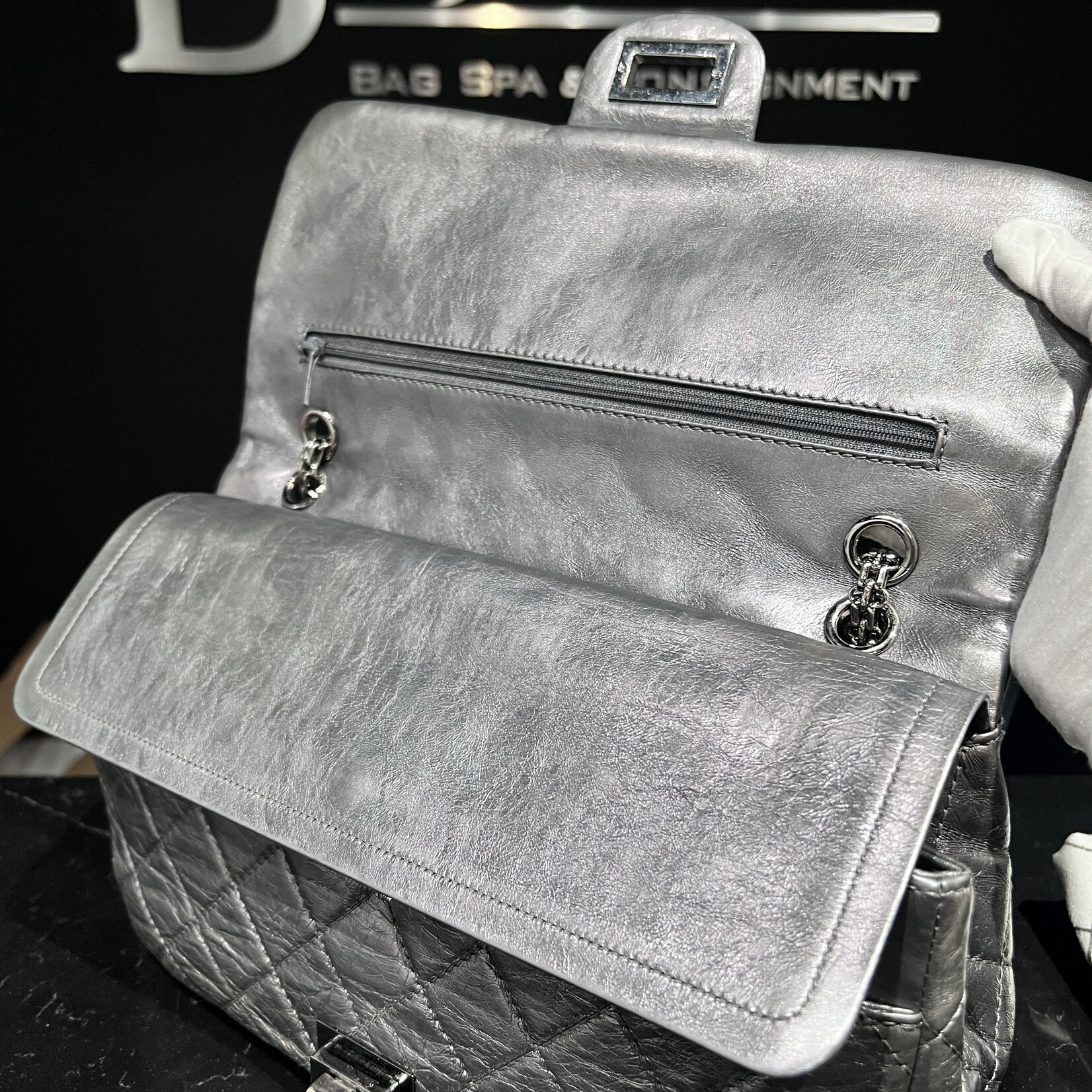 Chanel SOLD - Chanel Reissue 227 Aged Calfskin Dark Silver