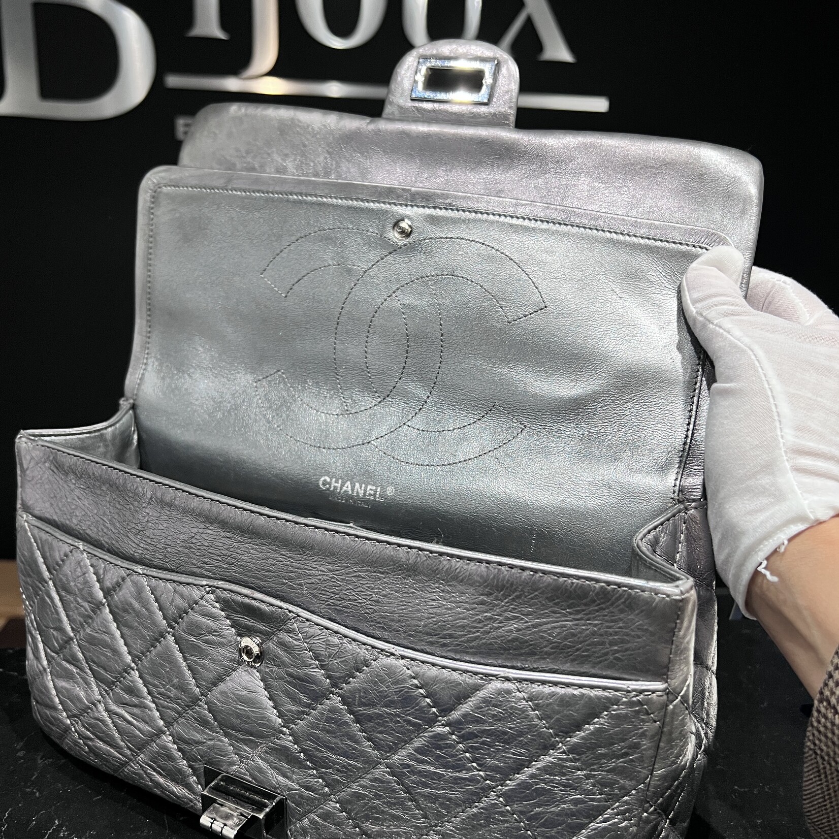 Chanel SOLD - Chanel Reissue 227 Aged Calfskin Dark Silver
