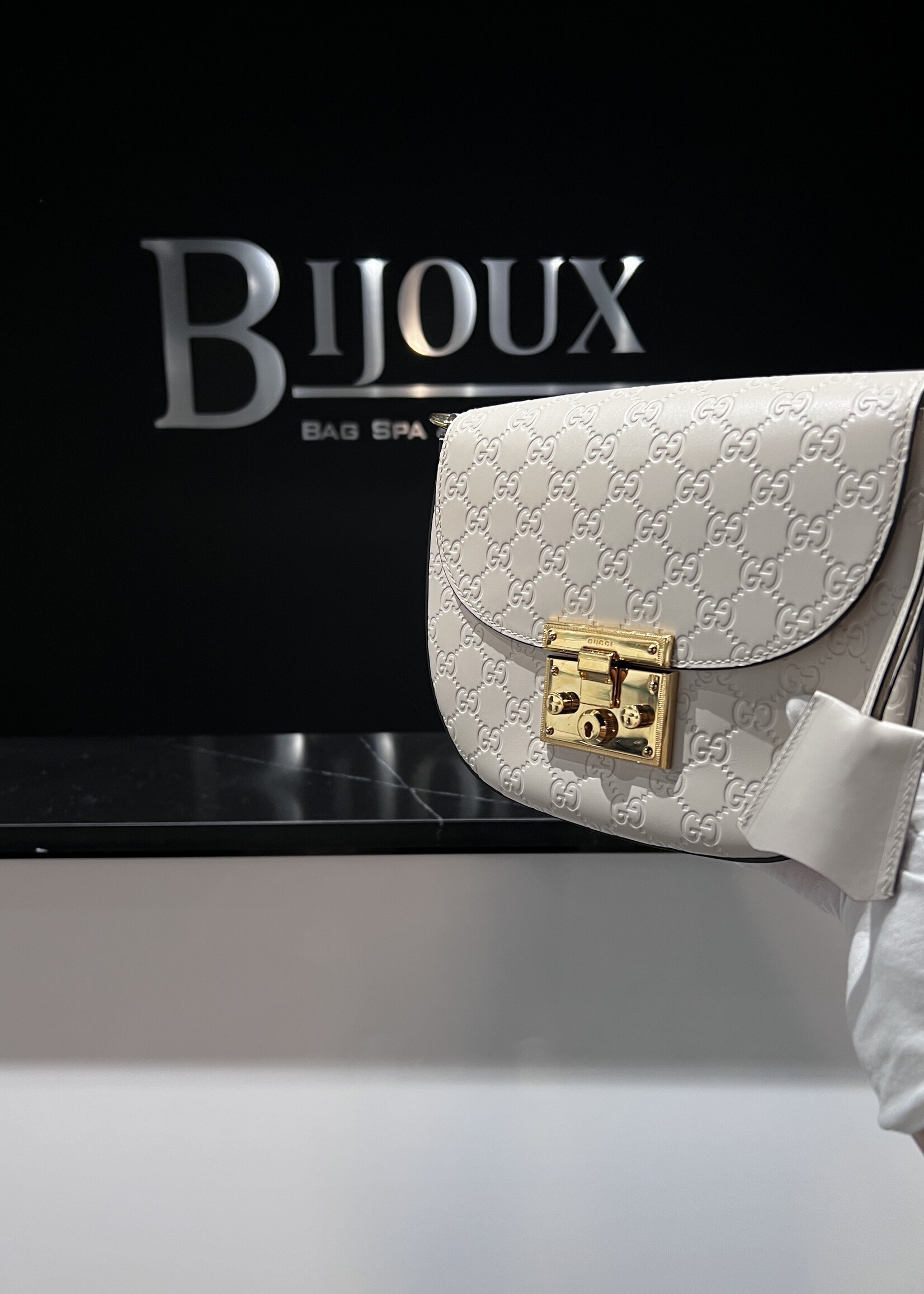 Gucci SOLD- Gucci Guccissima Saddle Padlock Bag