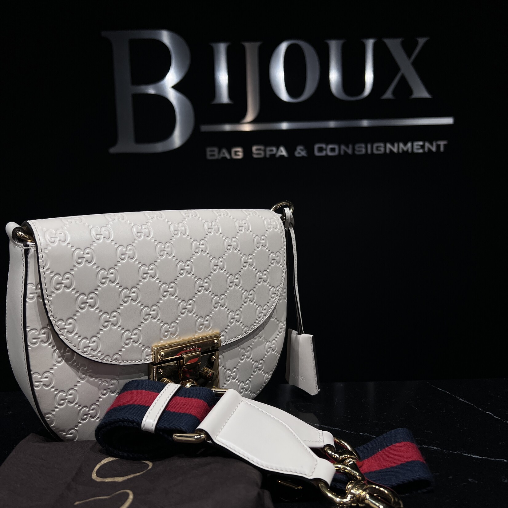 Gucci SOLD- Gucci Guccissima Saddle Padlock Bag