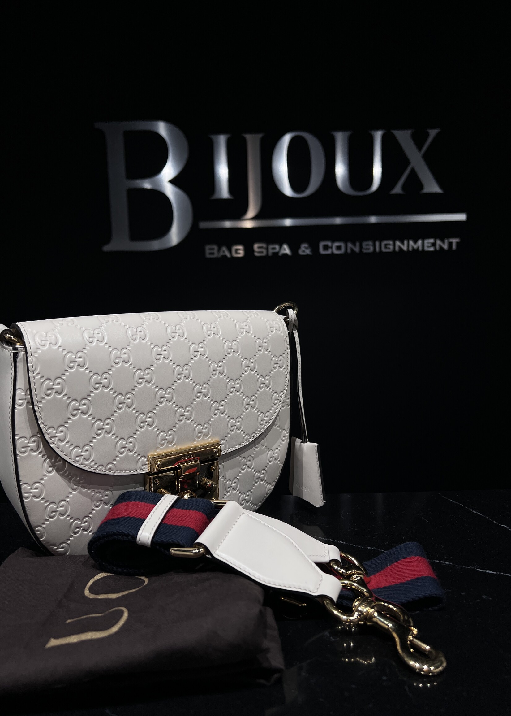 Gucci SOLD- Gucci Guccissima Saddle Padlock Bag