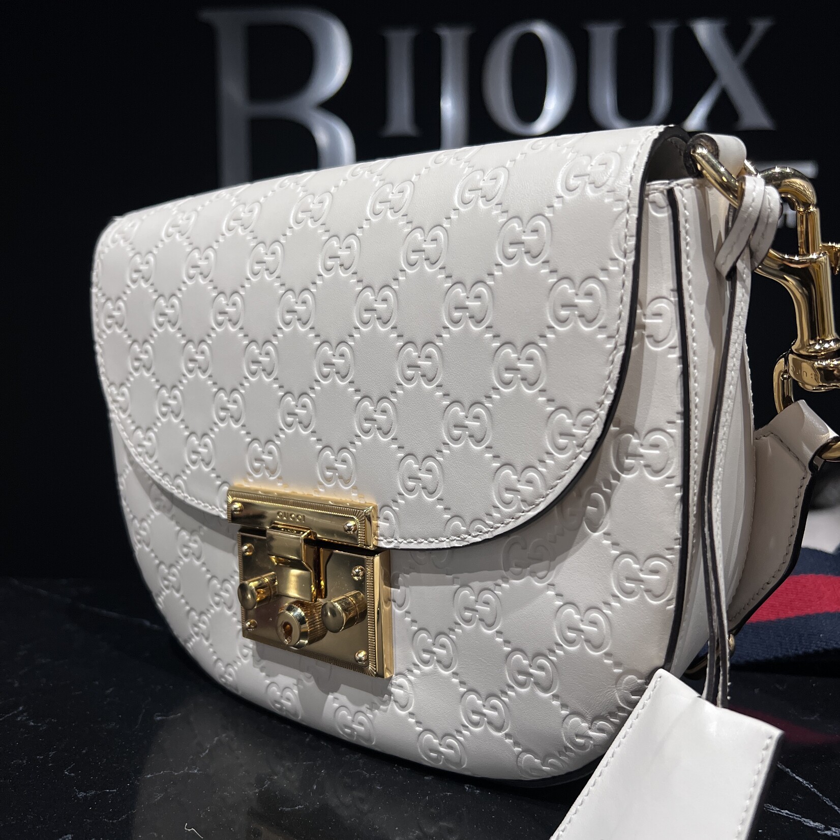 Gucci SOLD- Gucci Guccissima Saddle Padlock Bag