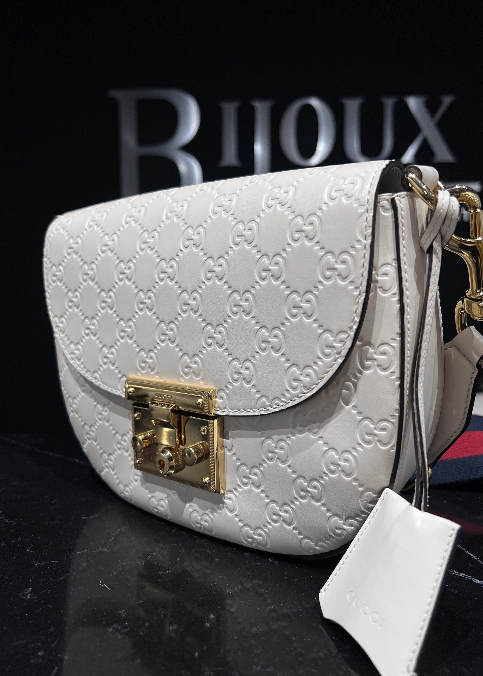 Gucci SOLD- Gucci Guccissima Saddle Padlock Bag