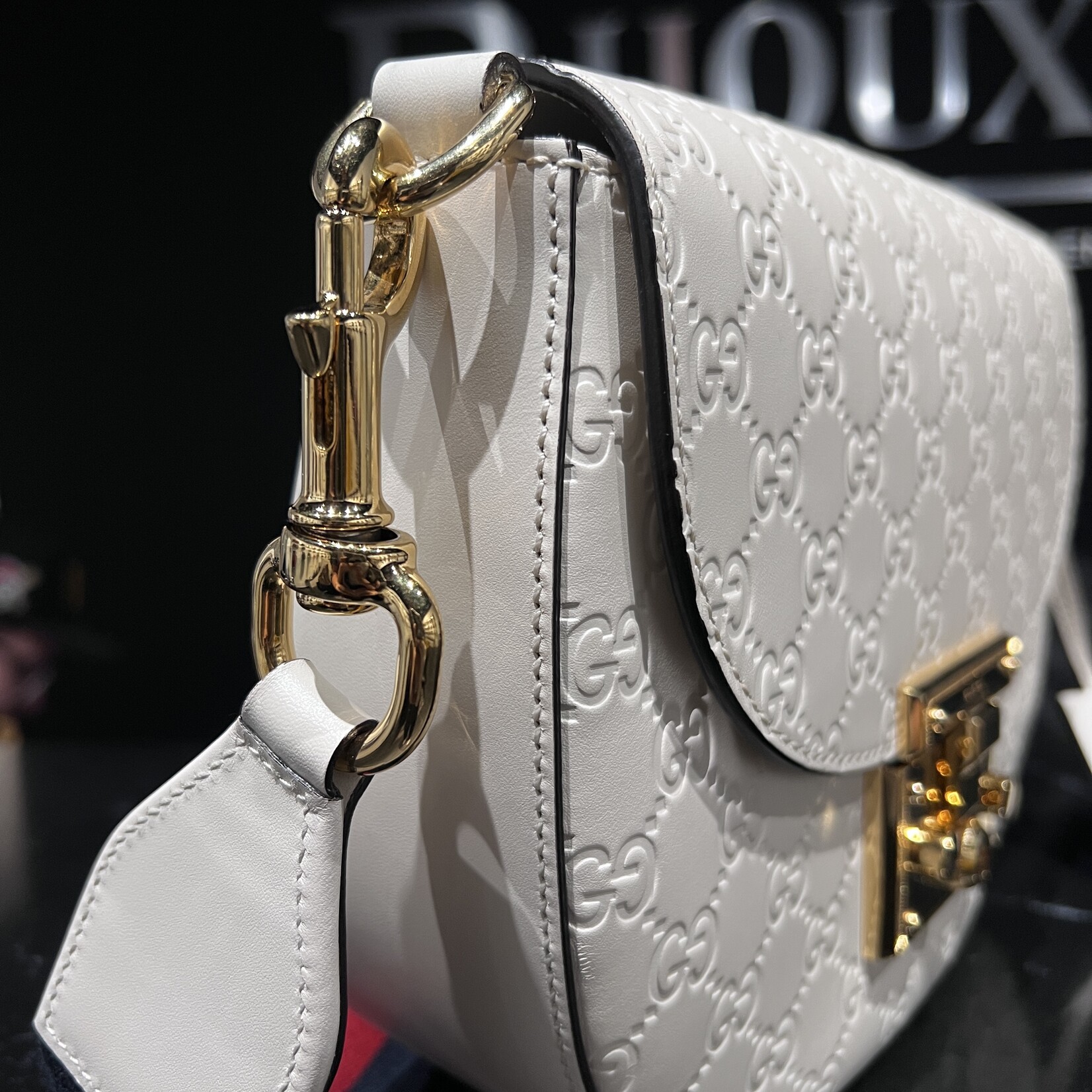 Gucci SOLD- Gucci Guccissima Saddle Padlock Bag