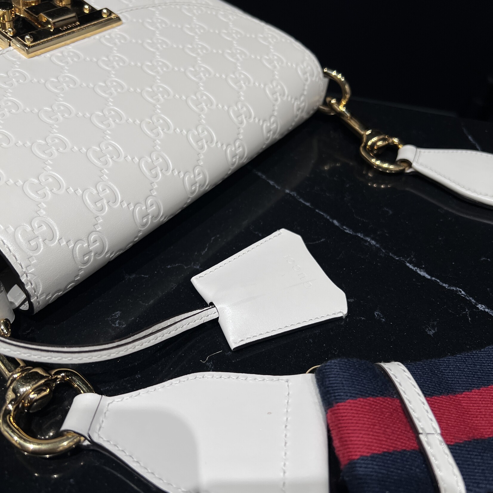 Gucci SOLD- Gucci Guccissima Saddle Padlock Bag