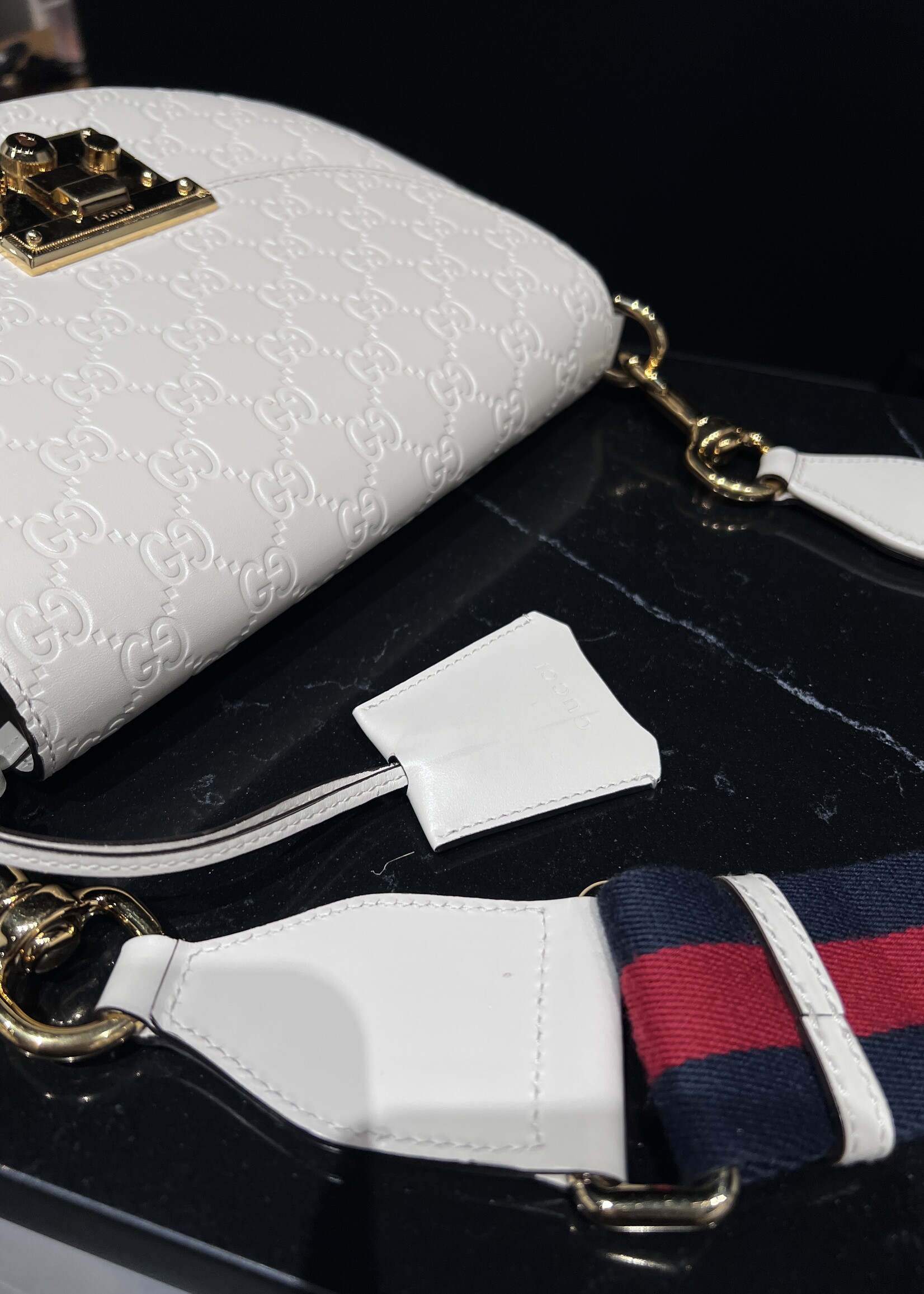 Gucci SOLD- Gucci Guccissima Saddle Padlock Bag