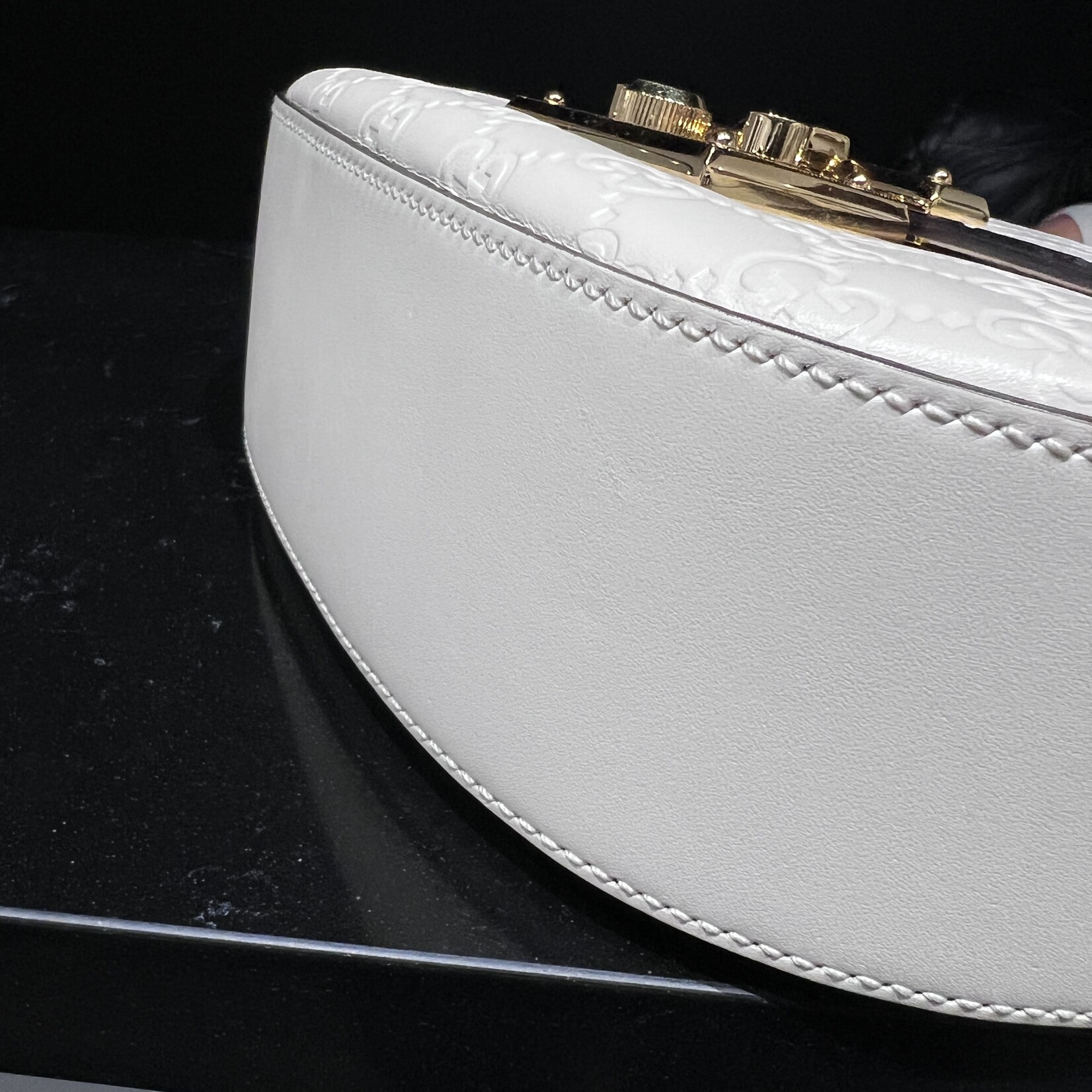 Gucci SOLD- Gucci Guccissima Saddle Padlock Bag