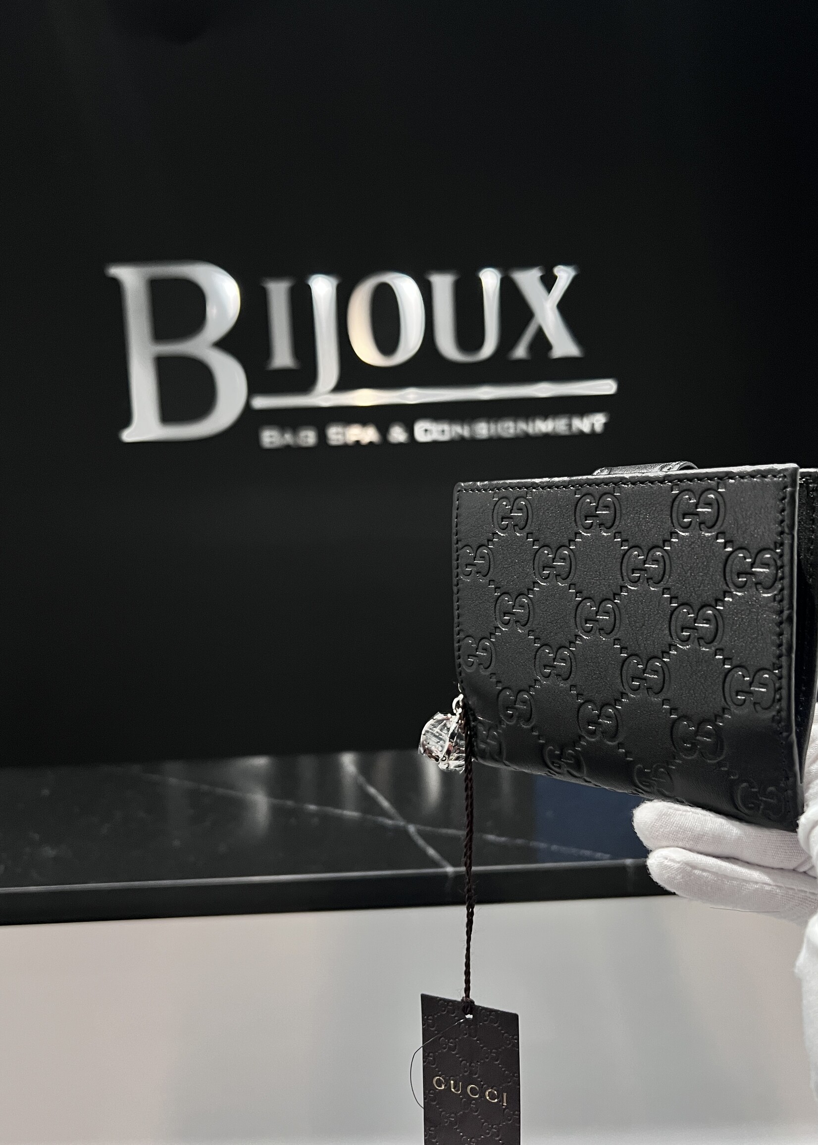 Gucci SOLD- Gucci Guccissima Soft Black Lovely Wallet