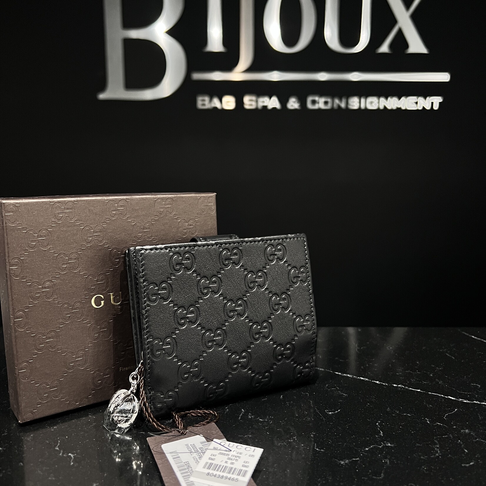 Gucci SOLD- Gucci Guccissima Soft Black Lovely Wallet