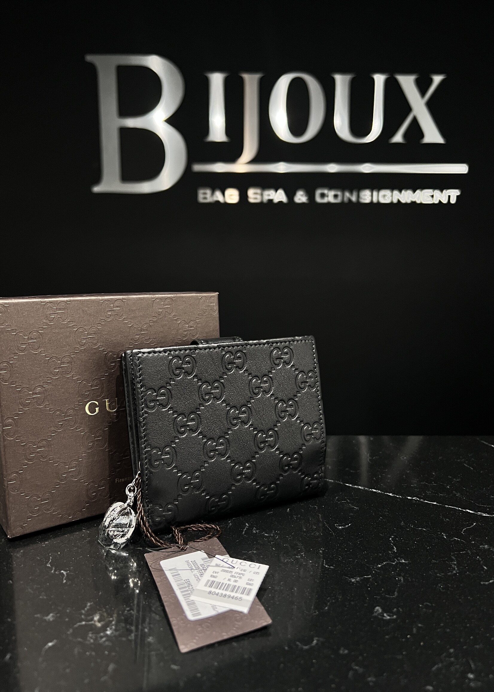 Gucci SOLD- Gucci Guccissima Soft Black Lovely Wallet
