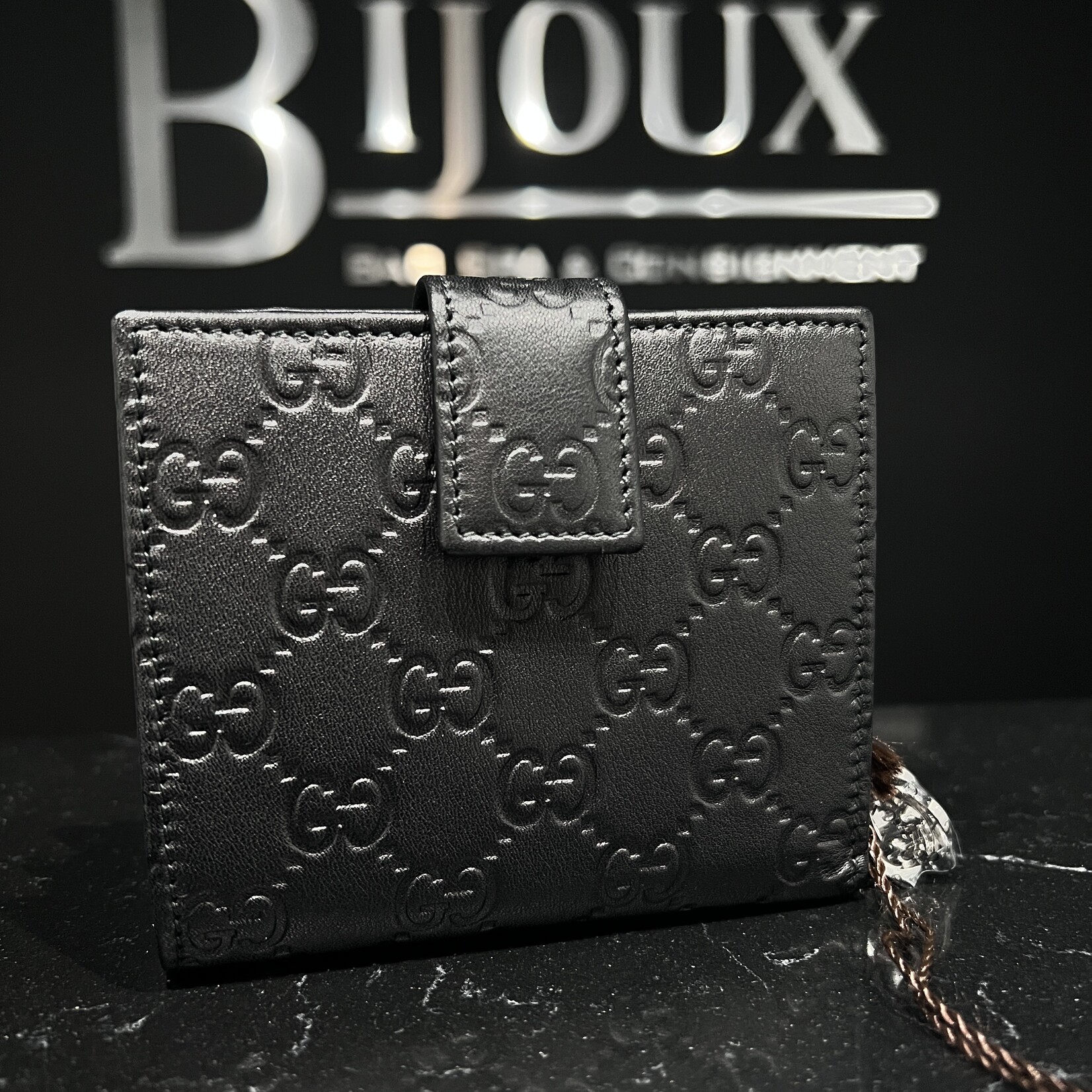 Gucci SOLD- Gucci Guccissima Soft Black Lovely Wallet