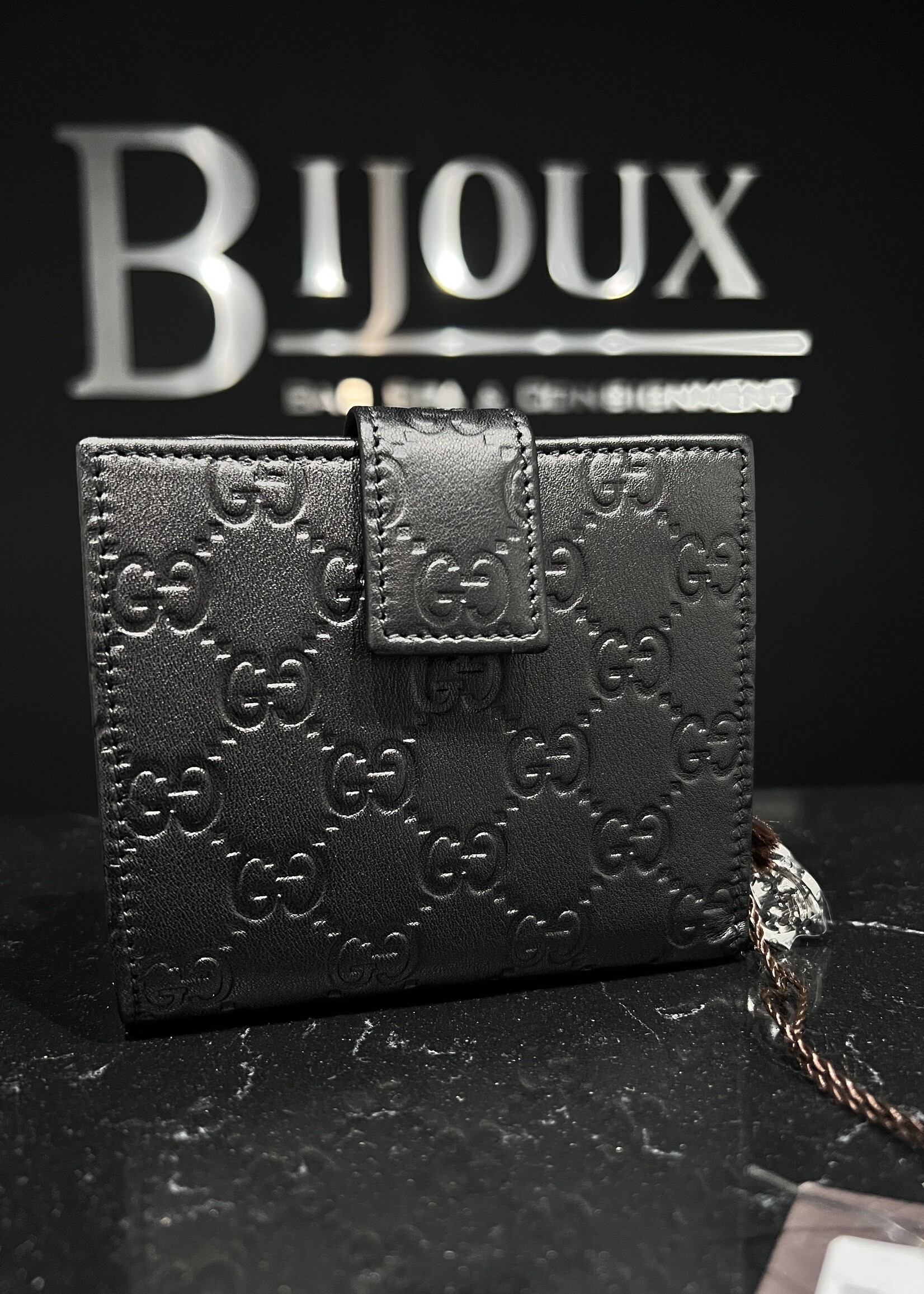 Gucci SOLD- Gucci Guccissima Soft Black Lovely Wallet