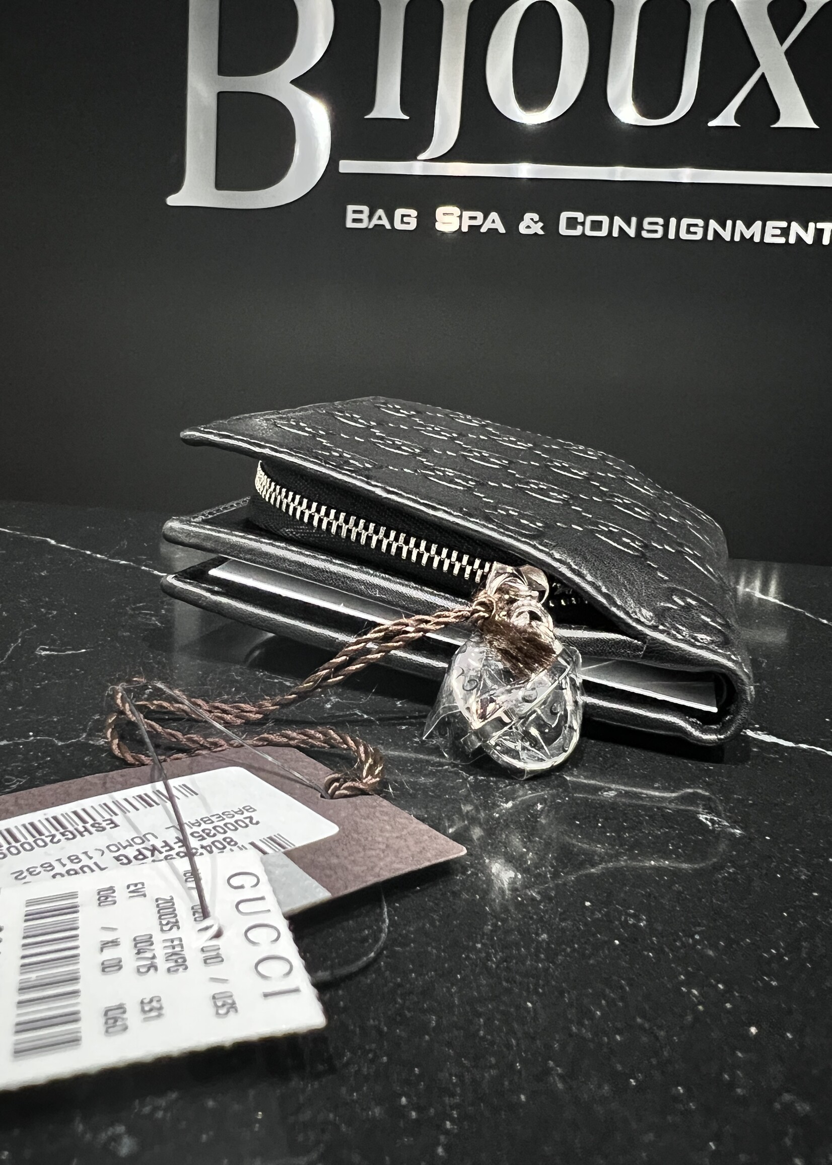 Gucci SOLD- Gucci Guccissima Soft Black Lovely Wallet