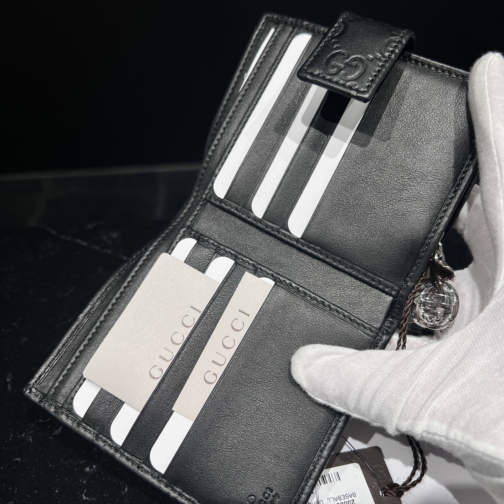 Gucci SOLD- Gucci Guccissima Soft Black Lovely Wallet