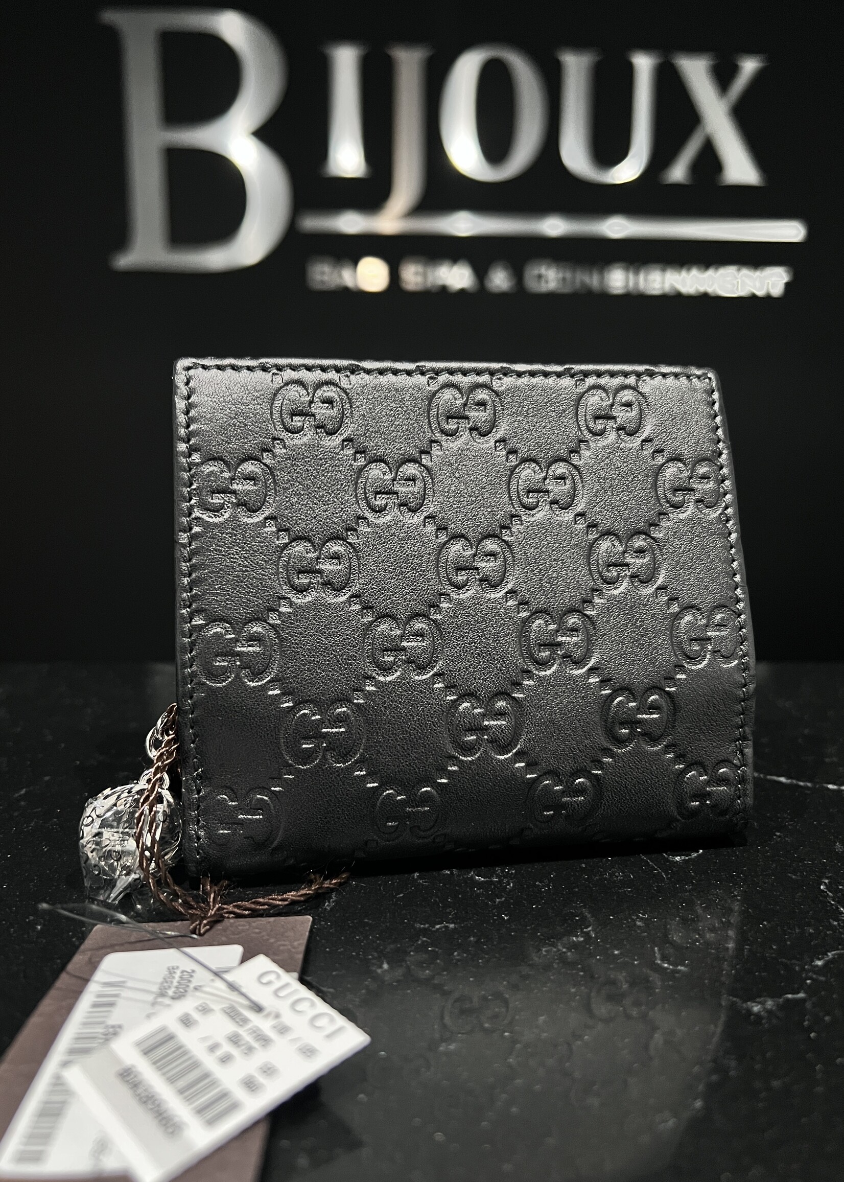 Gucci SOLD- Gucci Guccissima Soft Black Lovely Wallet