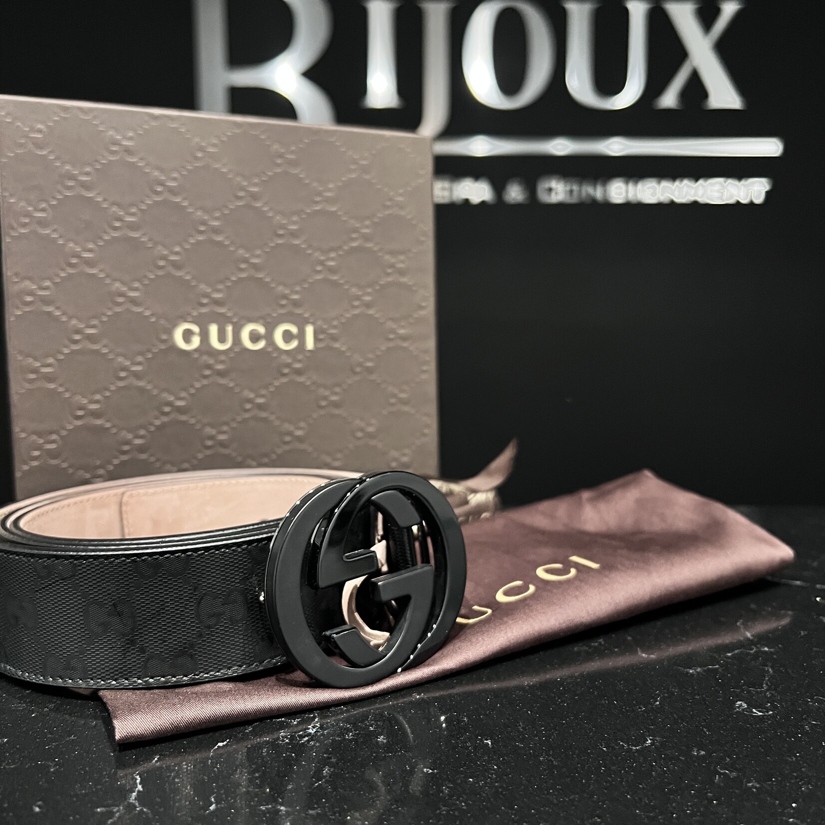 Gucci SOLD - Gucci Interlocking Monogram Belt