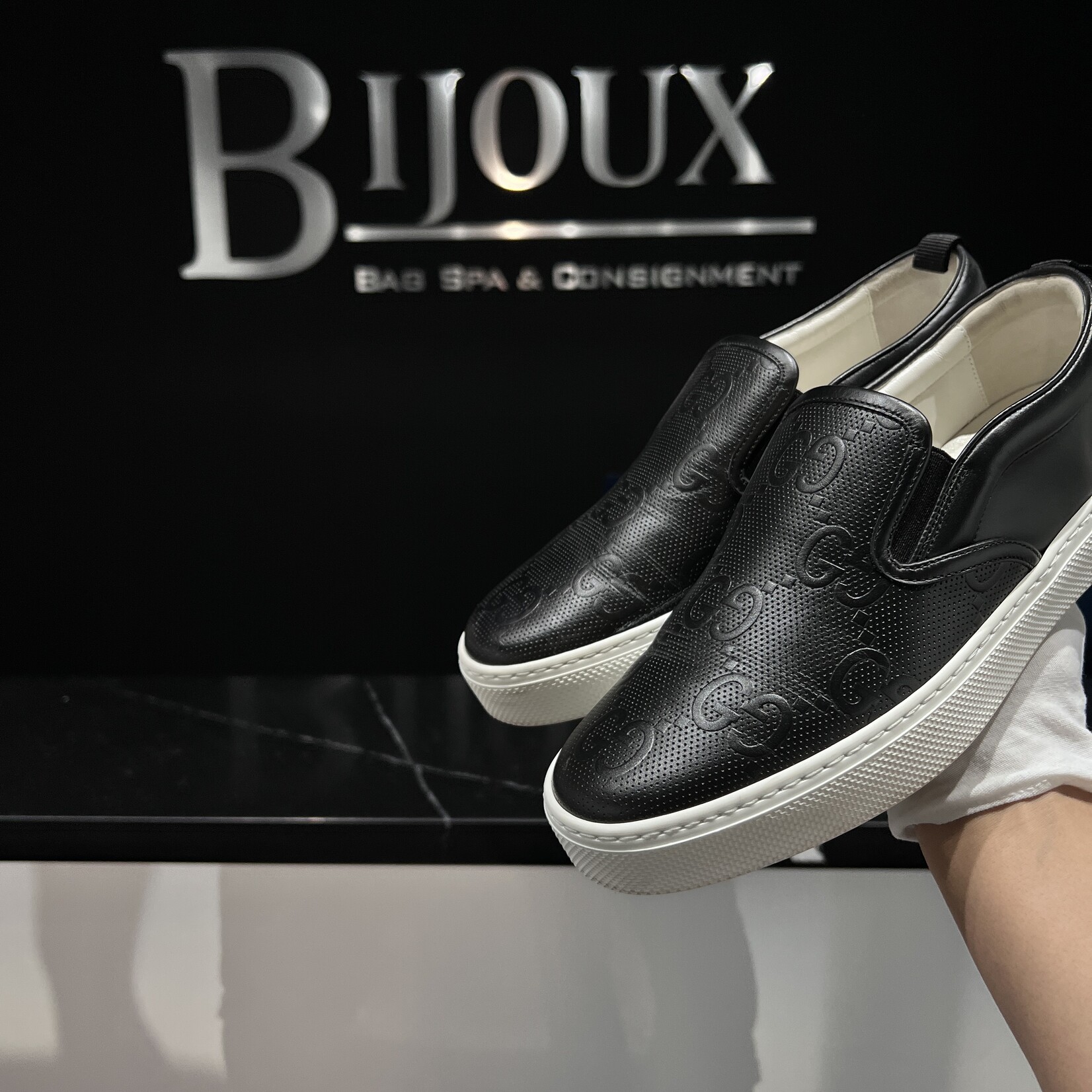 Gucci Gucci GG Embossed Slip Ons- 7