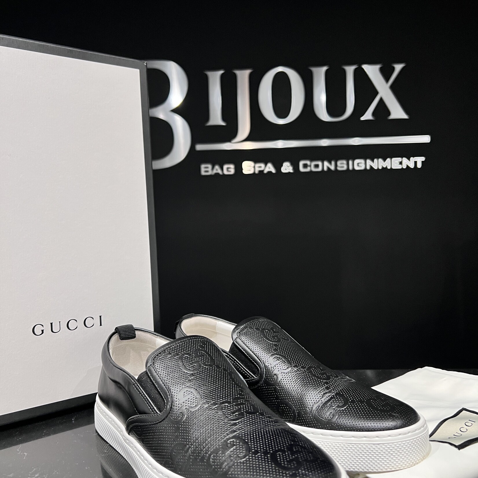 Gucci Gucci GG Embossed Slip Ons- 7