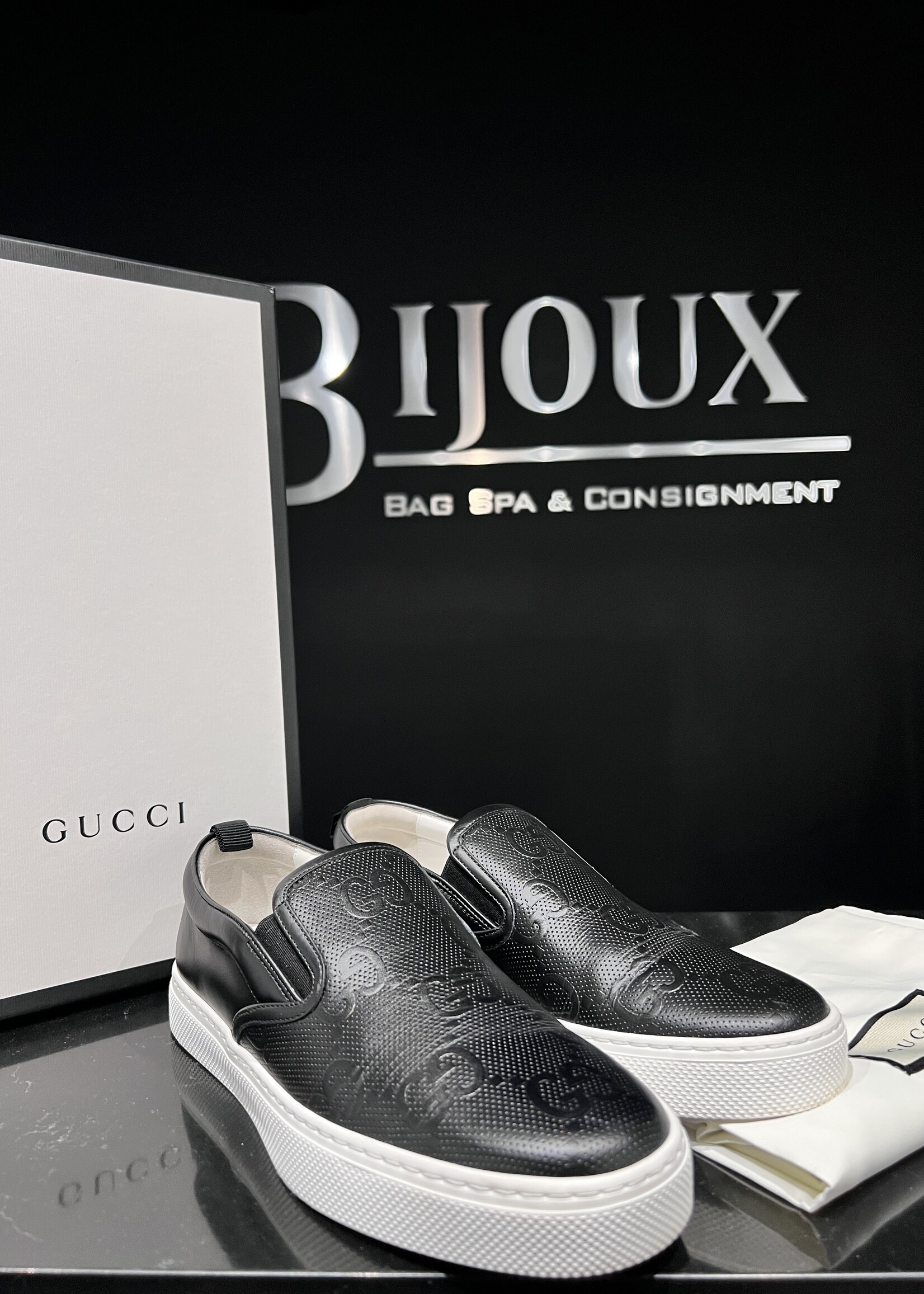 Gucci Gucci GG Embossed Slip Ons- 7